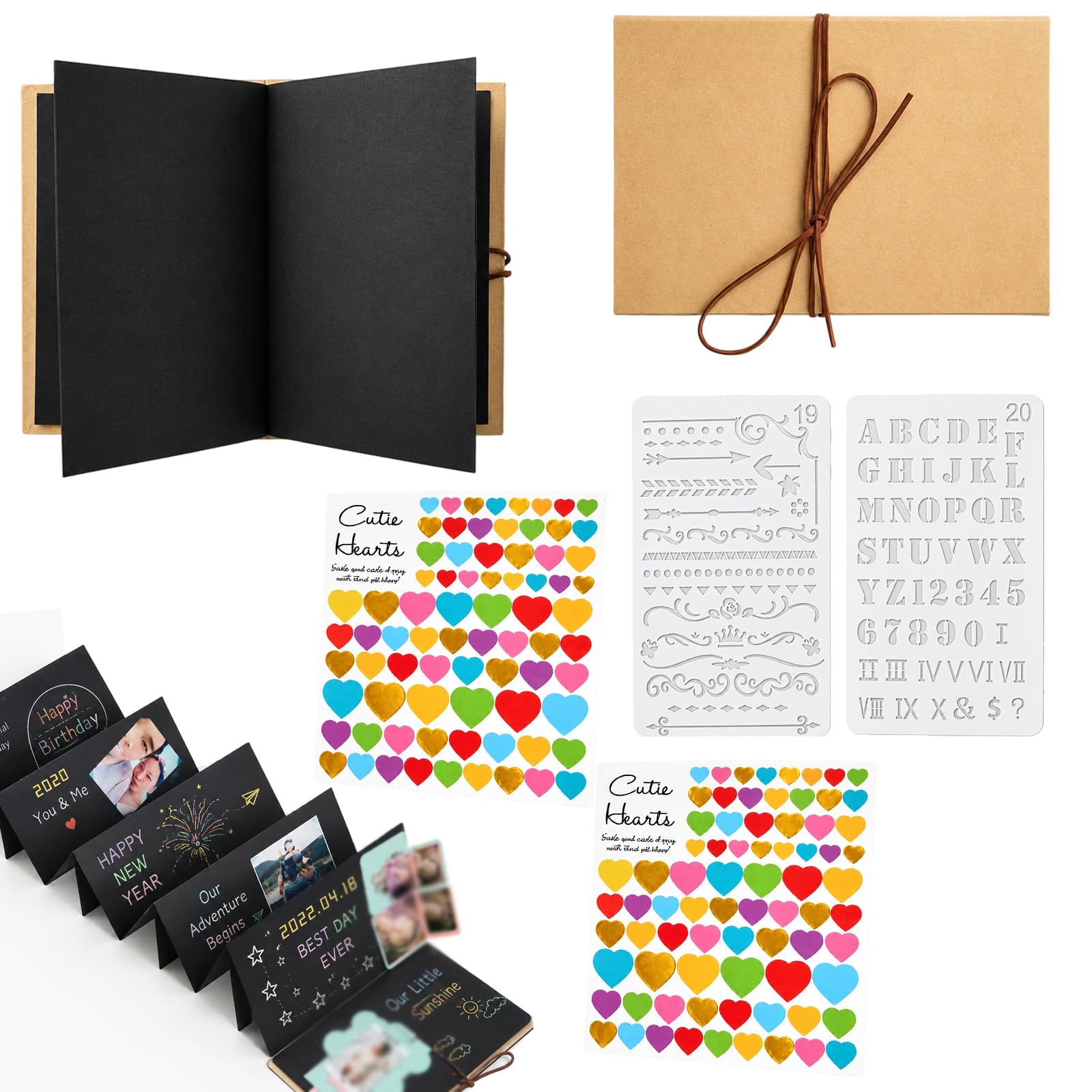 5-inch Black Scrapbook Sheets, 18x11.5cm Kraft Paper photo scrapbook