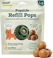 Woof Pupsicle Chicken Refill Pops - Long Lasting Treats for Medium Dogs 25-75 lbs, Wholesome 7-Pack Snacks