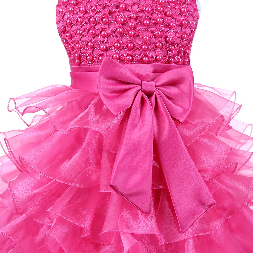 Jup'Elle Vestido de encaje con volantes para niña, fiesta, boda, vestido de niña de flores