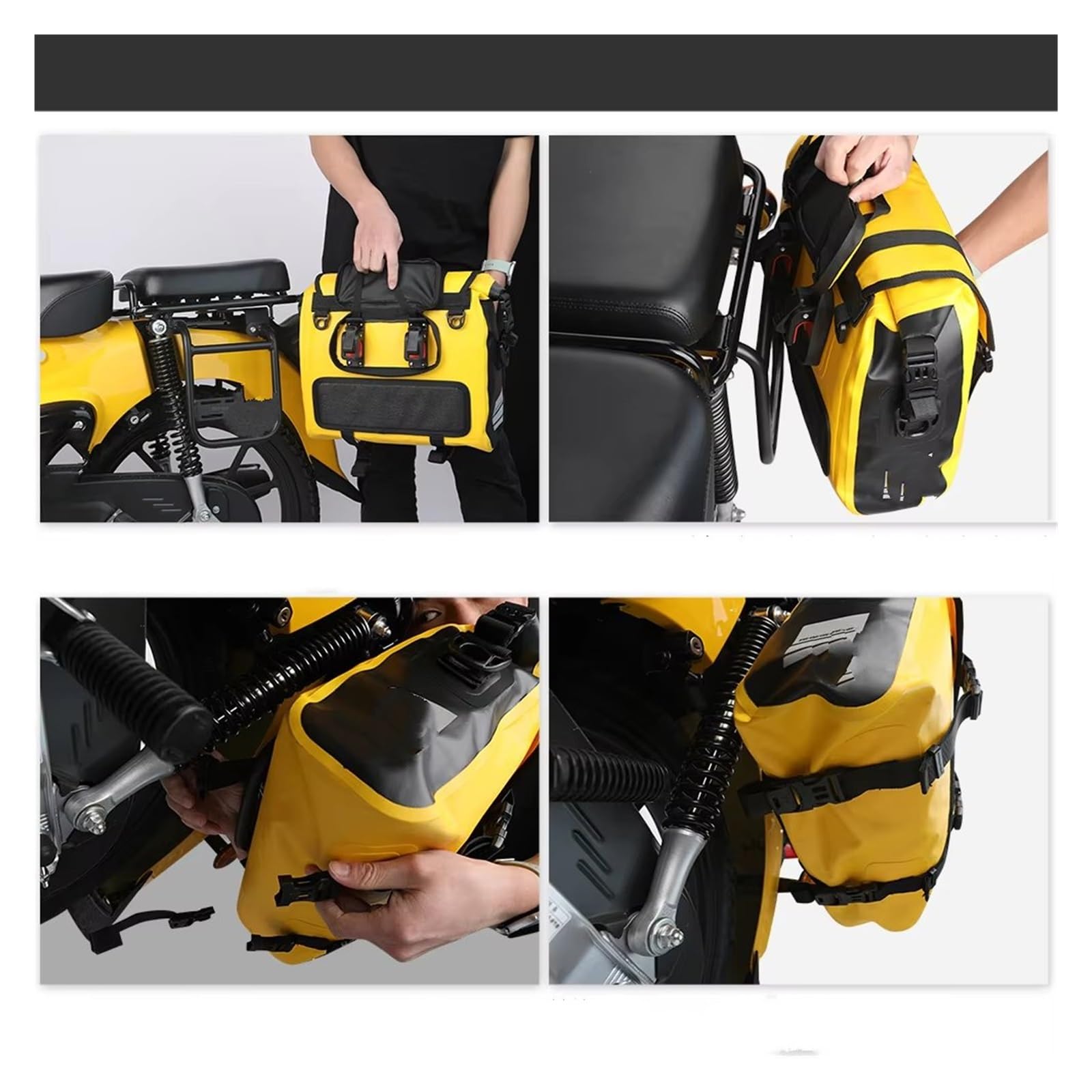 Borsa Posteriore Moto Per Maggior Parte Motori Borsa Sella Per Moto Impermeabile 15L Motore Sgancio Rapido Portaoggetti Laterale Per Laptop 1 Pezzo(Yellow-15L)