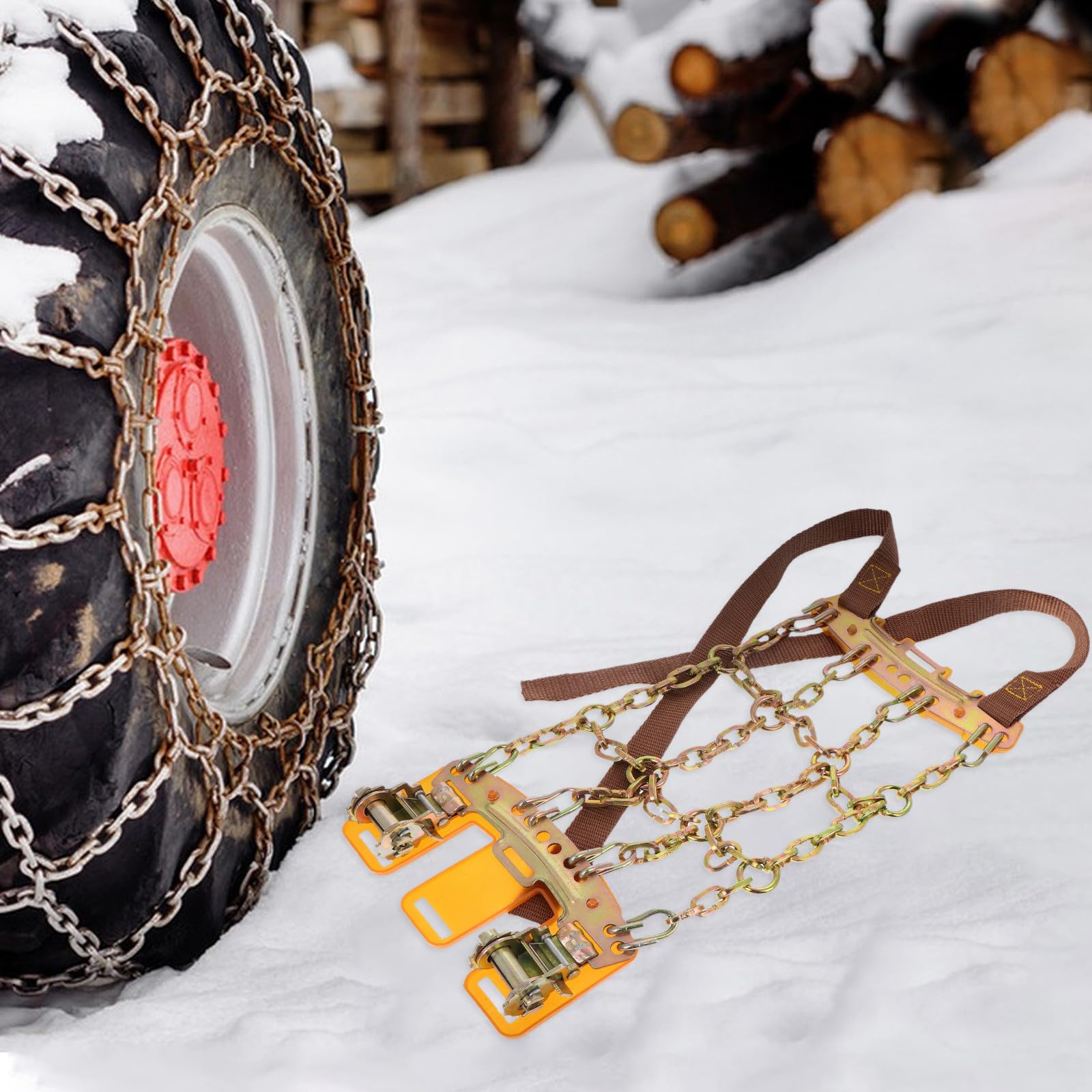 minkissy Cadenas Alta Durabilidad Neumáticos de Nieve para Suv de Coche y Diseño Ninesquare de Acero Protección de Emergencia para Barro y Hielo
