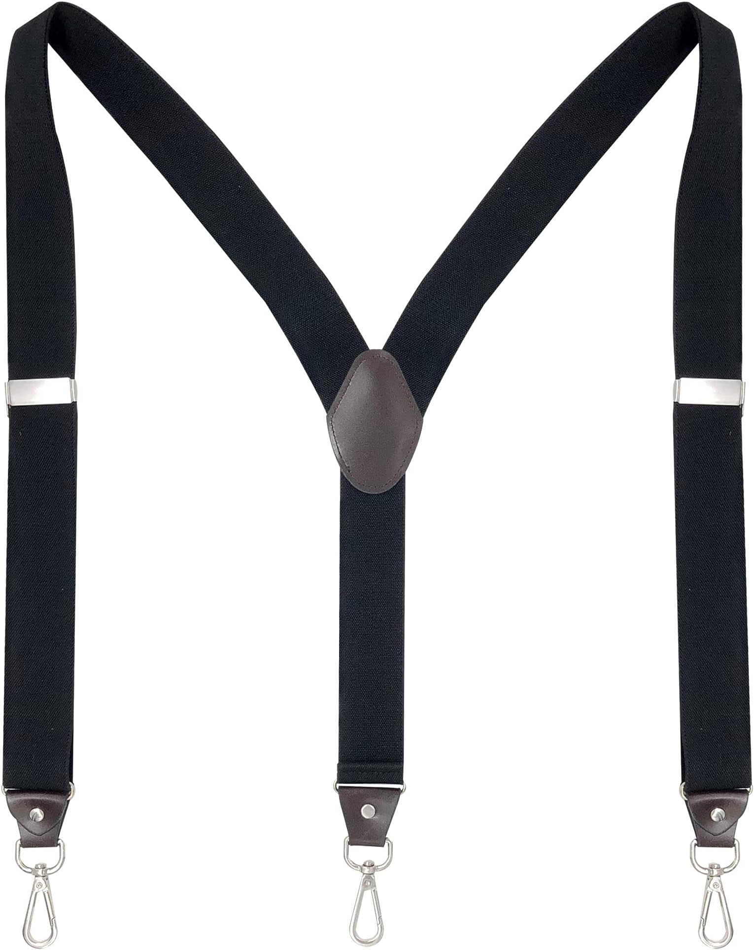 Men's Suspenders with Swivel Hooks and Elastic Straps Y-back, for Heavy Duty, Big and Tall