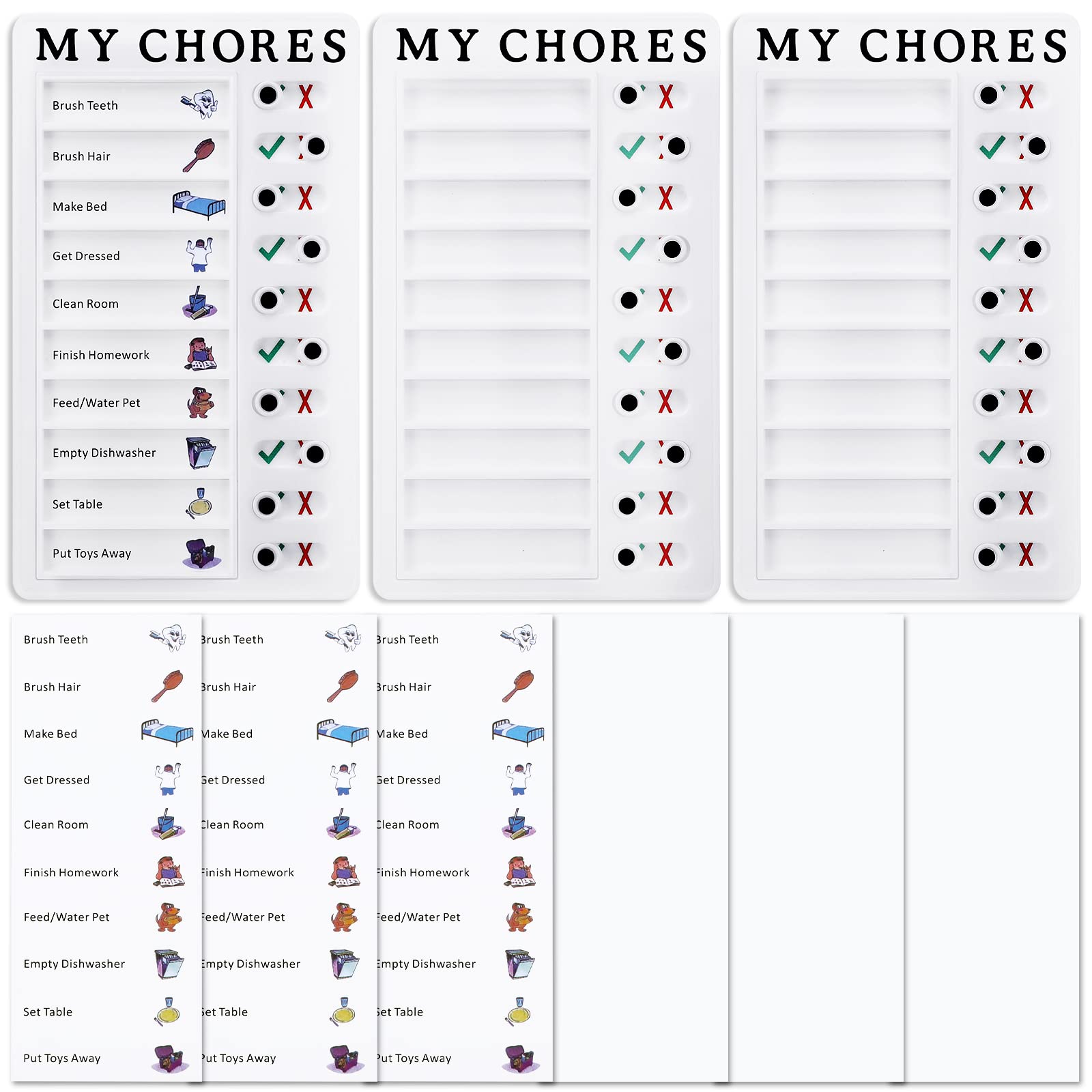 3Pcs Reminder Board For The Elderly Chore Chart Keychain For Kids To Do List Chores Checklist Task Board Portable Visual Schedule ADHD Tools Detachable Daily Task Planning Pad With List