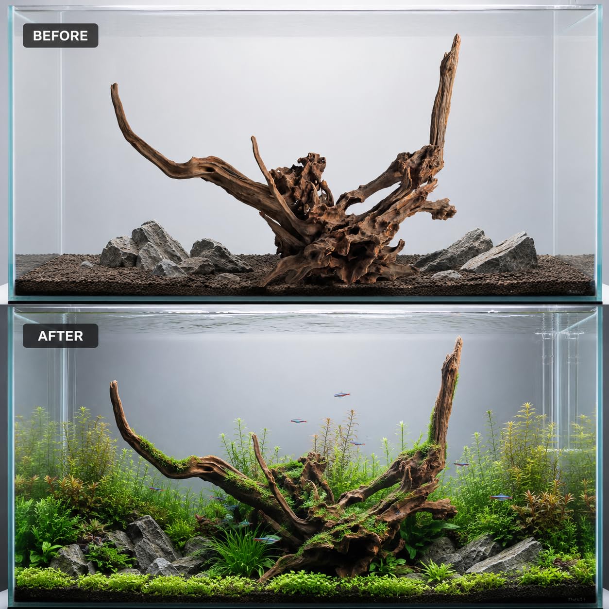 emours Bois flotté naturel pour aquarium, bois flotté unique pour décoration d'aquarium, terrarium et reptile, 1 pièce (20-30 cm)