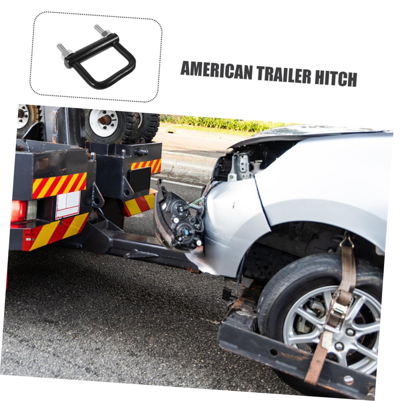 2piezas Grillete de Remolque Negro Metal Resistente Tensor de Enganche Abrazadera Antivibración para Uso Carretera Unidades