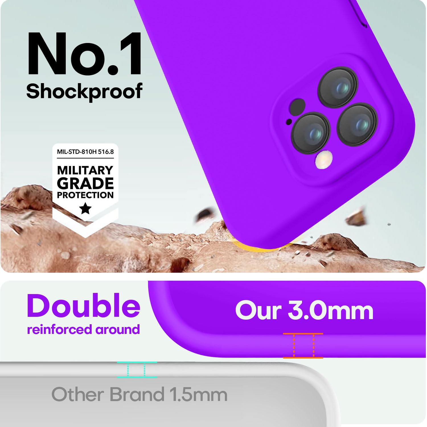 LOVE 3000 Handyhülle Für IPhone 15 Pro – Stoßfestes Silikon Mit Mikrofaser-Futter, Cremegelb