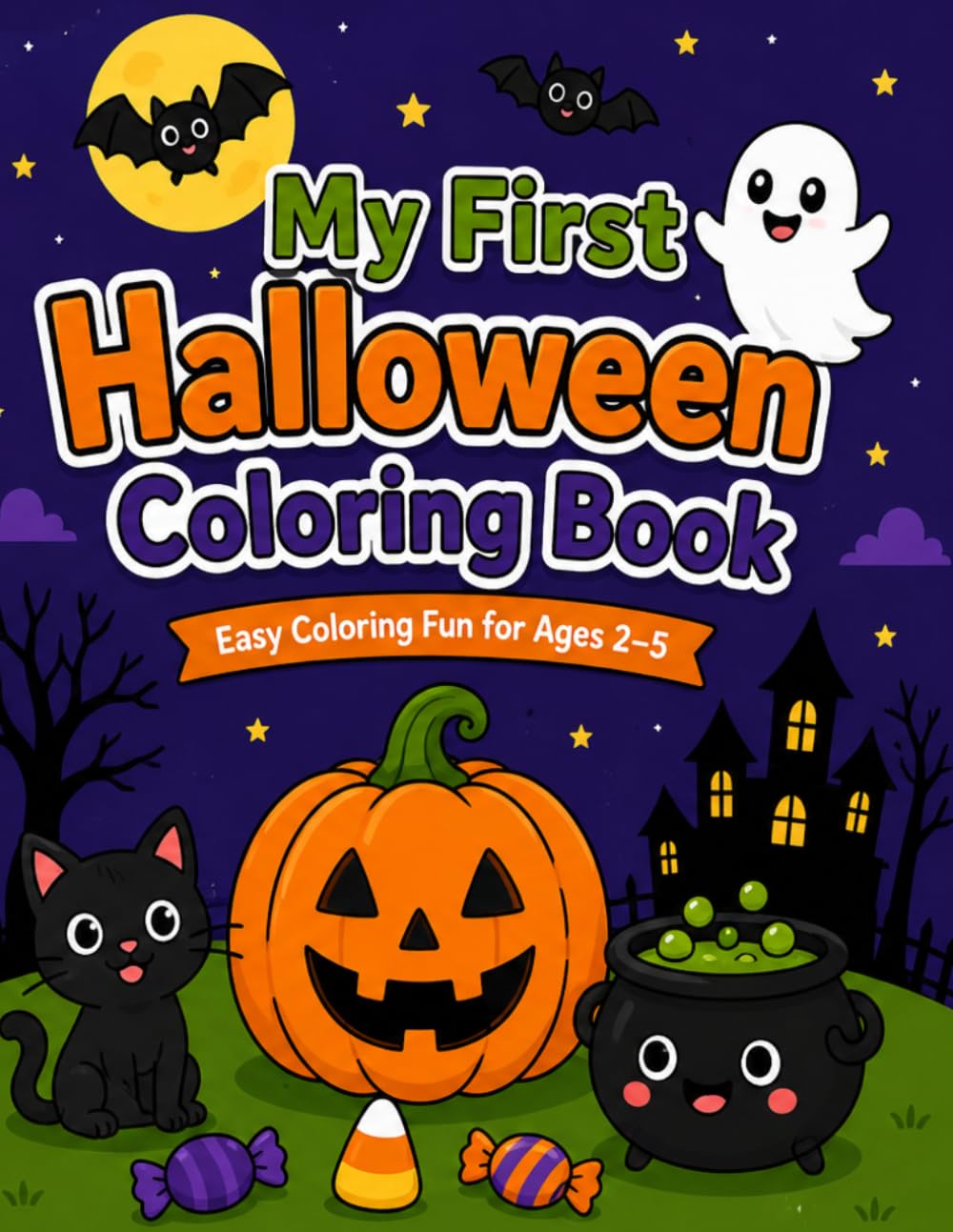 My First Halloween Coloring Book: Cute and Simple Halloween Coloring Pages for Toddlers
