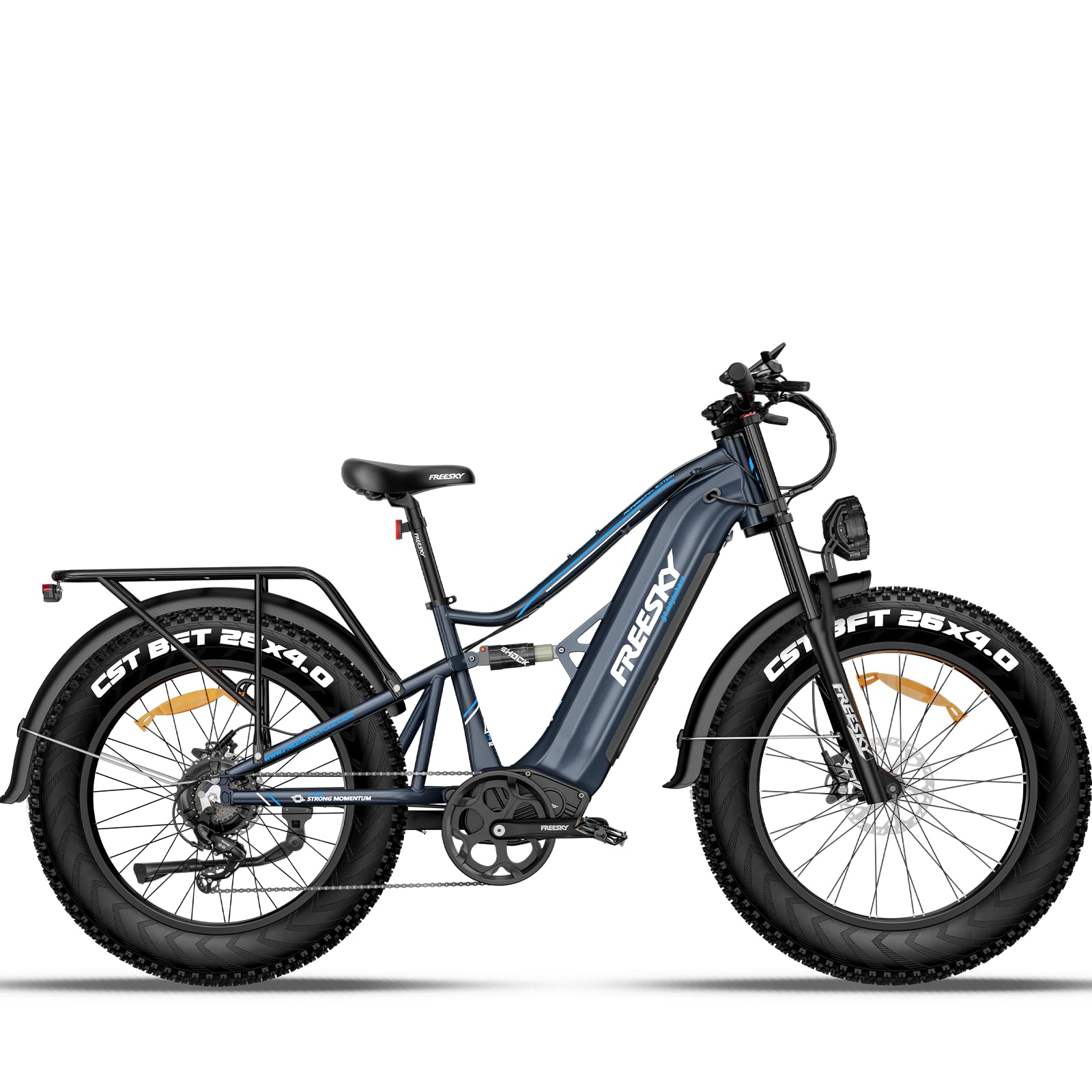 FREESKY 2500W BAFANG Motor Electric Bike for Adults, 48V 30Ah Samsung Cells Removable Battery Ebike 120 Miles, 38+MPH, 26" Fat Tire Dirt All-Terrain Mountain E Bike, Full Suspension, UL 2849 Certified