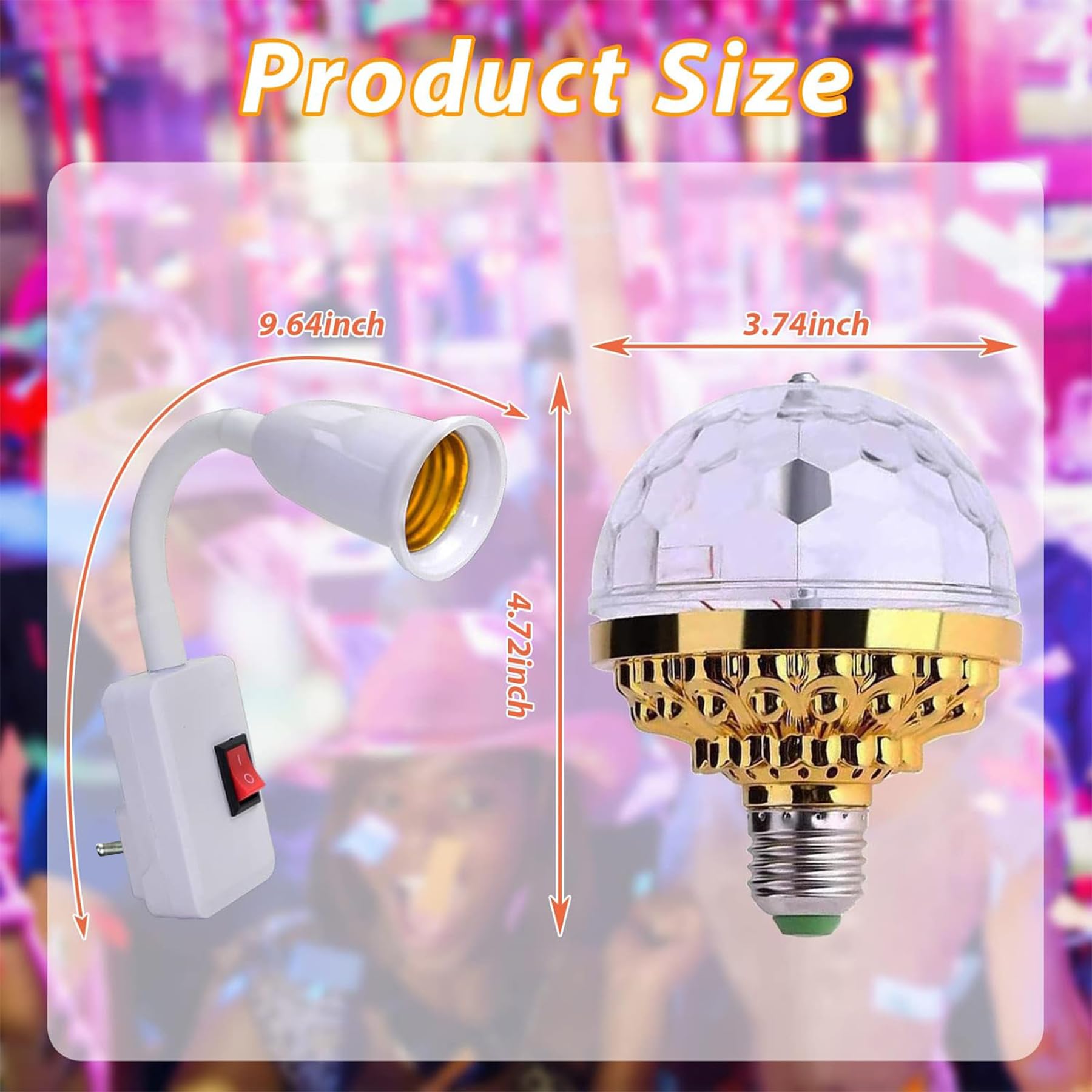 Luces Discoteca,Bola de Discoteca,Luz Discoteca,Bola Discoteca con Rotación de 360°,RGBP Efectos de luz,Luces Discoteca Para Casa,Bola Mágica Lámpara Etapa,Escenario Lámpara,Luces Fiesta Para Casa DJ