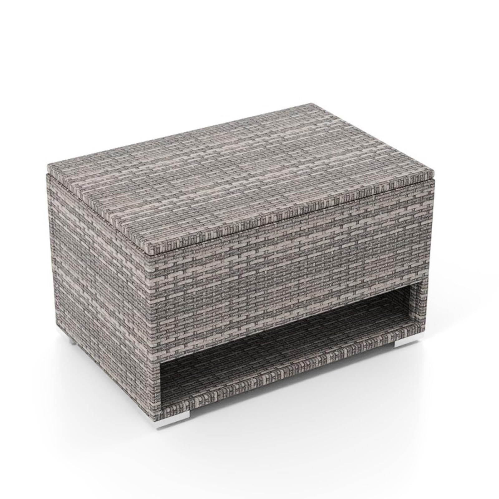 LIFEZEAL Contenitore in polyrattan 186 l 95 x 60 x 58 cm grigio resistente alle intemperie