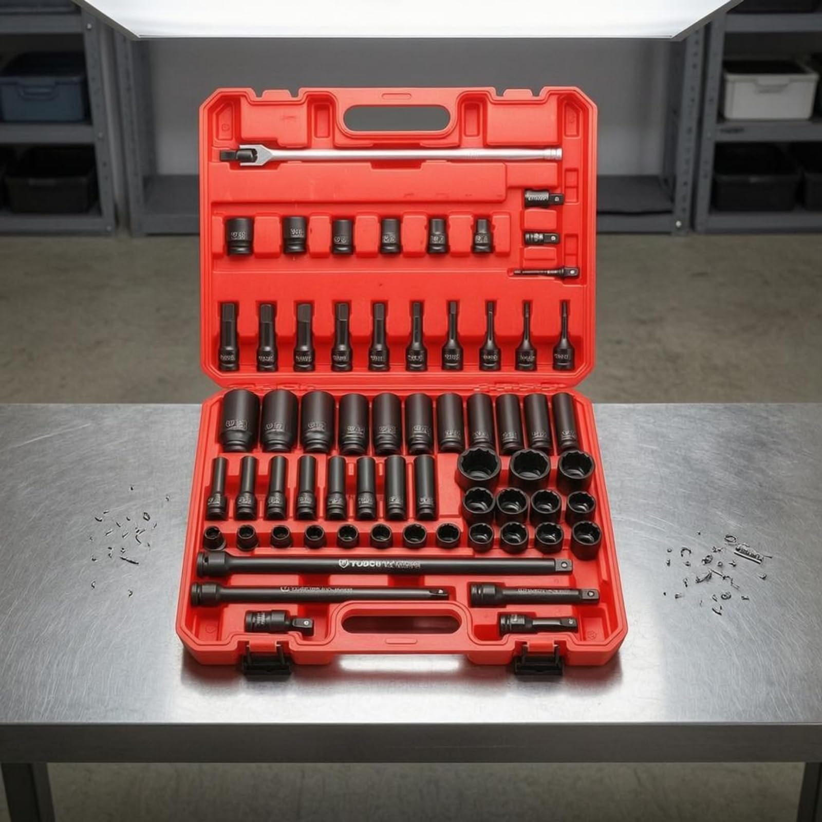 63 Pieces Kit Bussole 63 Pezzi Giunto Universale Set Bussole 1/2 Pollice Adattatori Attrezzi, Set Di Bussole Esagonali Da 63 Pezzi Per Avvitatore Ad Impatto