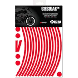 Cubre Rueda Moto VFLUO - Kit Pegatinas Llantas de Moto Reflectantes, Autoadhesivas para 1 Rueda, 3M Technology™ - Gran Visibilidad Lateral - Discreto y diseño - Fácil colocación