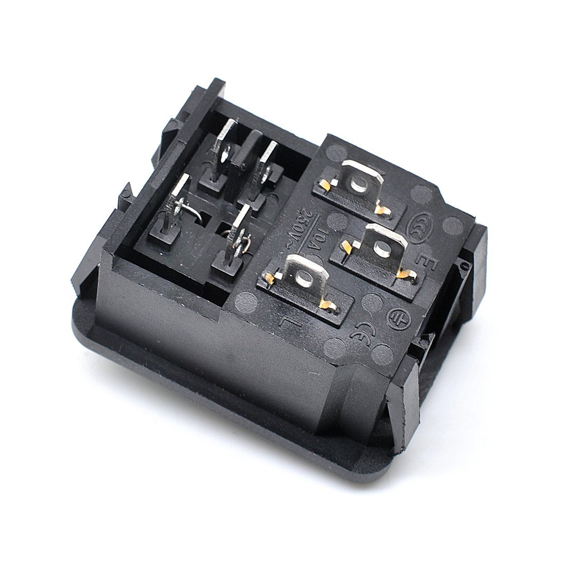 Oiyagai 5pcs IEC320 C14 Inlet Module Connector Male Power Socket w Rocker Switch AC 250V 10A Red Light