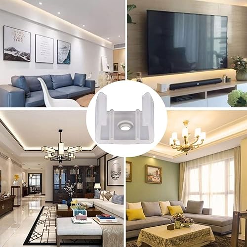 Miniatura 12 de 120 clips de fijación de cadena de luces LED, clips de montaje de neón con tornillos adecuados para tira de luz de 0.55 a 0.67 pulgadas de ancho