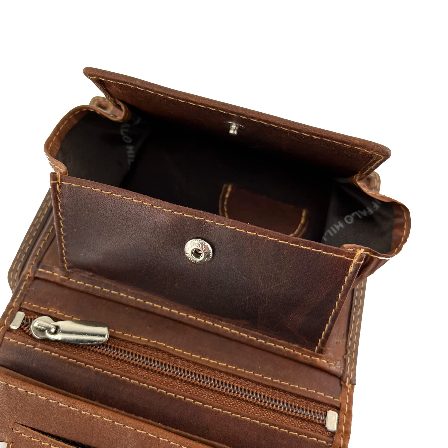 Echt Leder Herren Geldbörse »2751 Wiener Schachtel« Hochformat I mit RFID Schutz I Portemonnaie Groß mit Münzfach I 6 Fächer I Geldbeutel für Männer I Brieftasche Wallet Portmonee braun