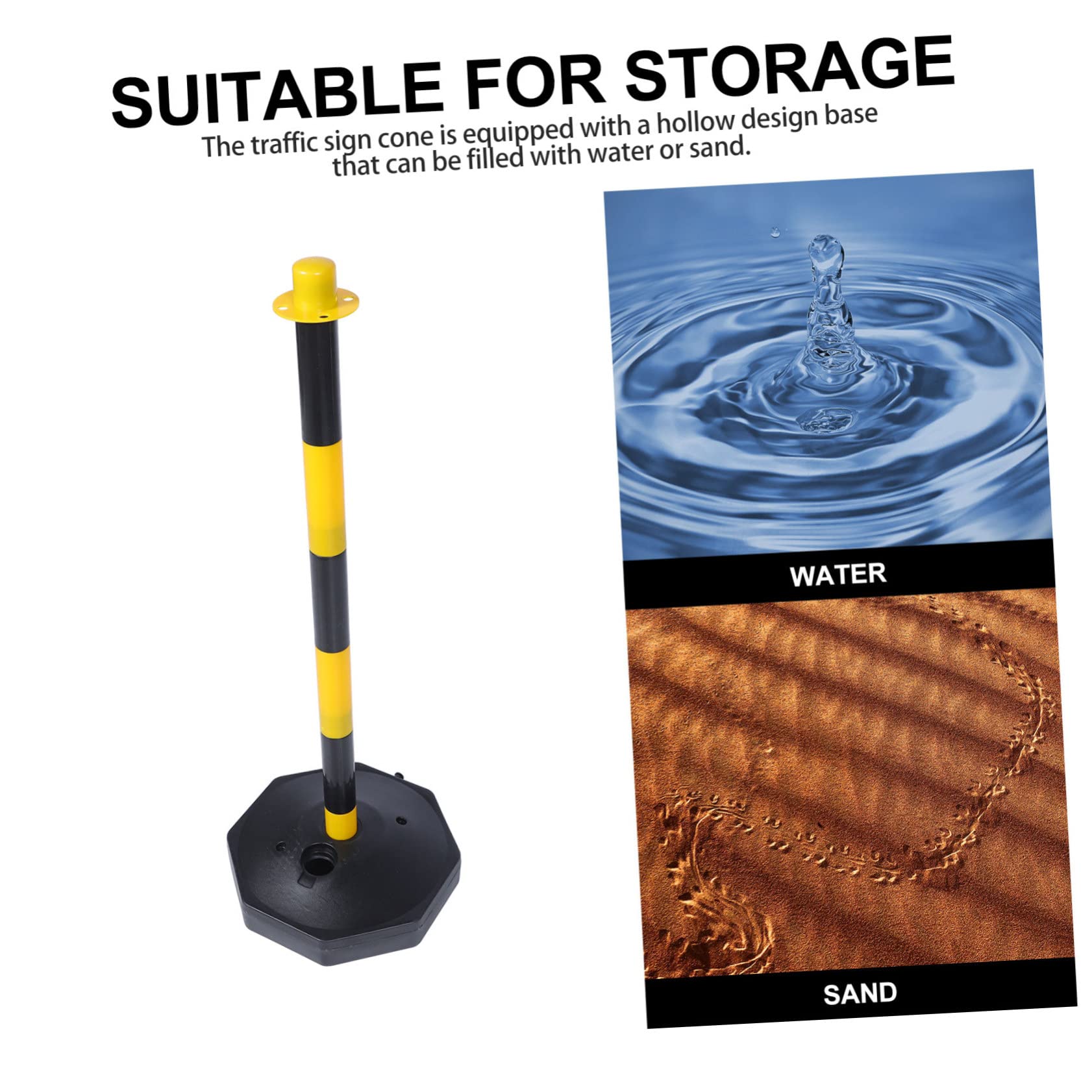VALICLUD 2 Piezas Cono de Tráfico de Seguridad con Base Rellenable y Delineador de Advertencia Amarillo y Negro para Formación y de Estacionamiento Resistente y Desmontable