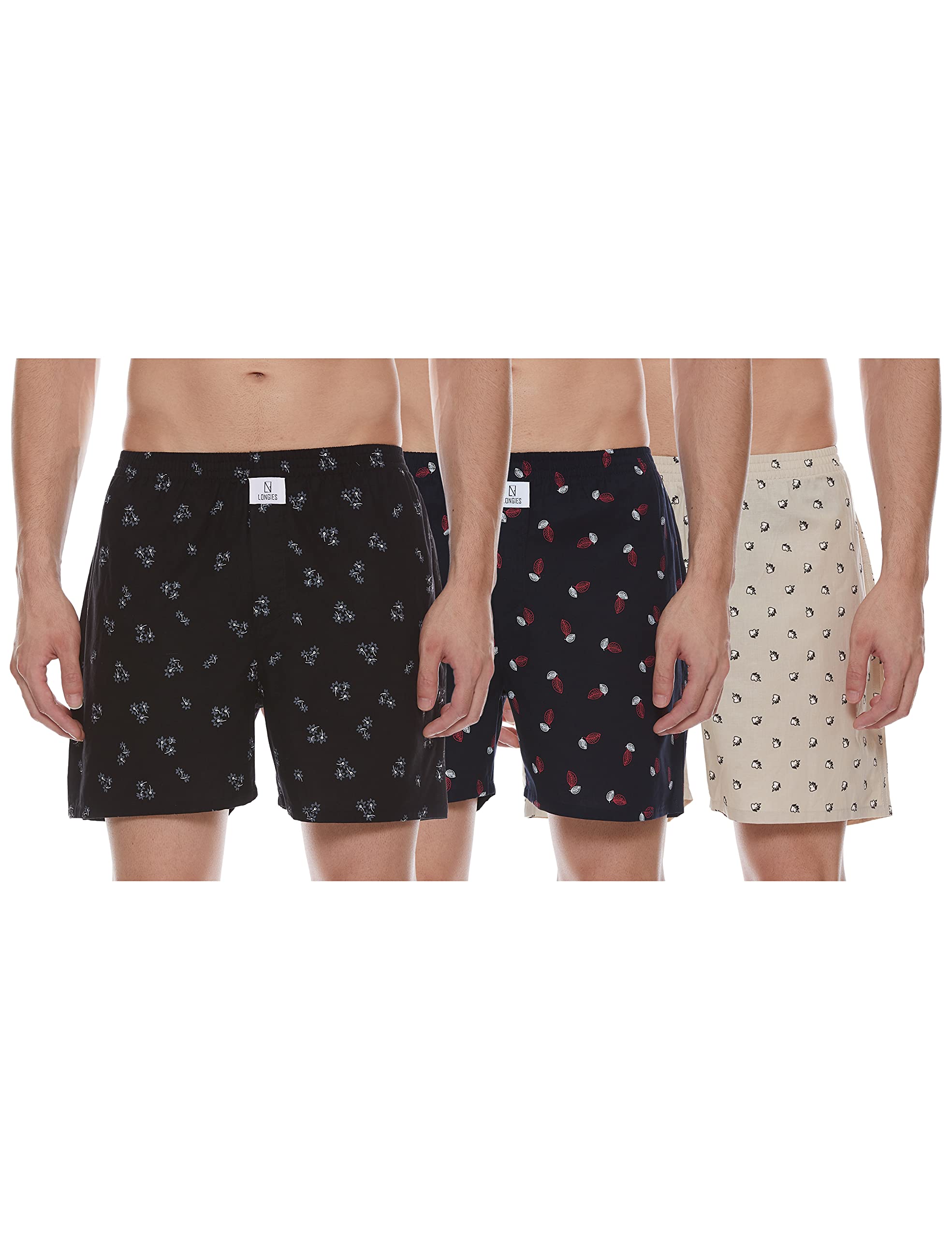 Mens 100% Cotton Boxers ( Pack of 3 )