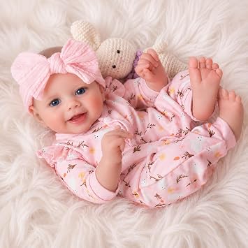 SCOM Realistic Reborn Baby Dolls Girl - 20 Inch Doll with Soft Body | Blue Eyes, Handpainted Hair, with Accessories, Weighted, Vinyl Limb, Lifelike Newborn, Look Real baby, Gift for 3+