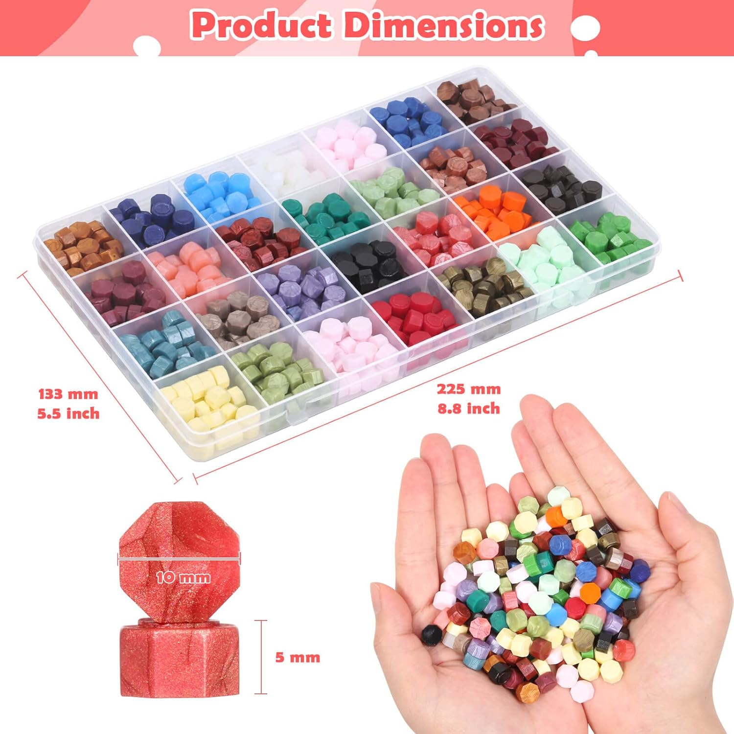 1456Pcs Sealing Wax Beads Kit, Letter Wax Seal Stamp, 56 Colors