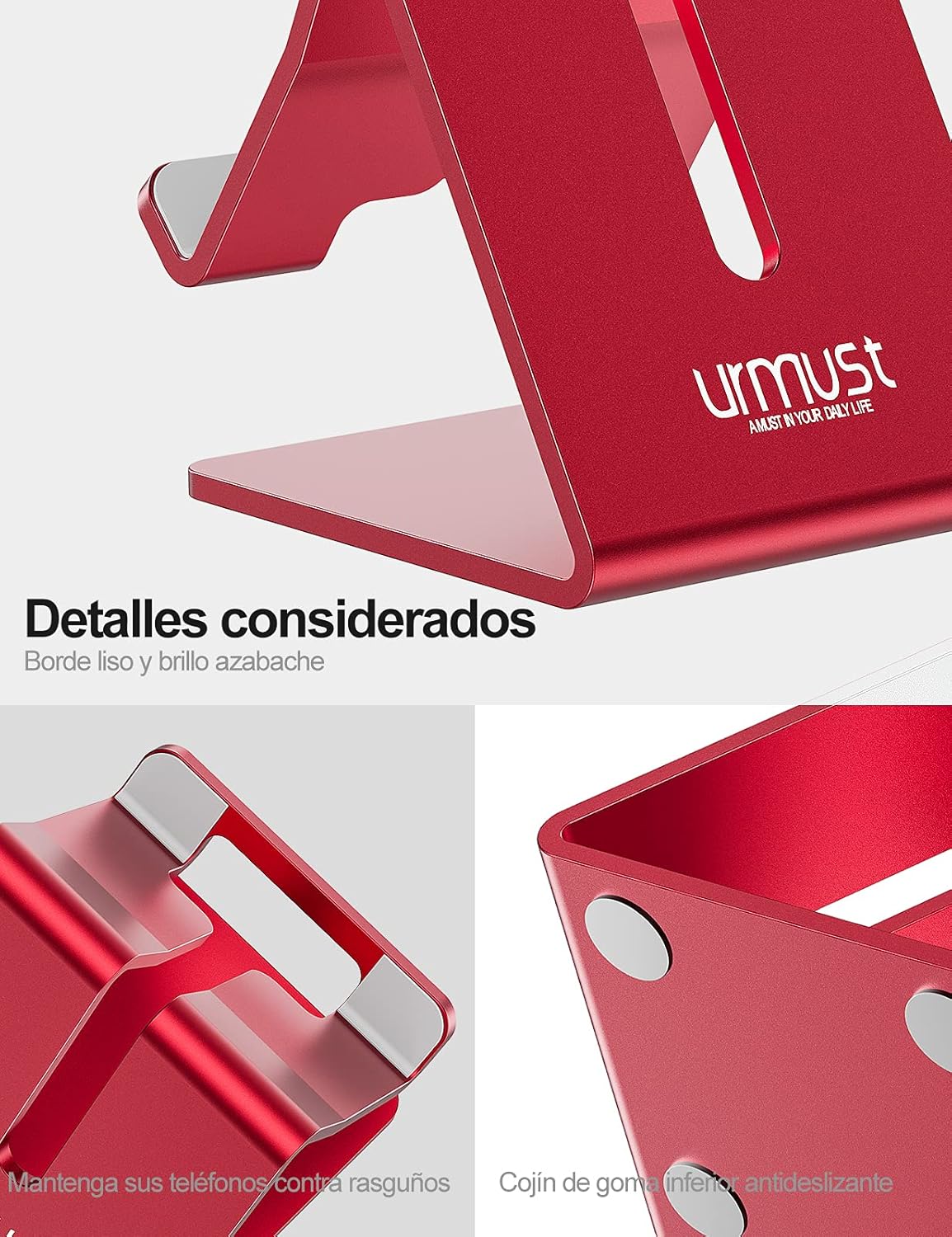 Desk Cell Phone Stand Holder Aluminum Phone Dock Cradle Compatible with Switch, All Android Smartphone, for iPhone 12 11 Pro Xs Xs Max Xr X 8 7 6 6s Plus 5 5s 5c, Accessories Desk (Red) : Cell Phones & Accessories