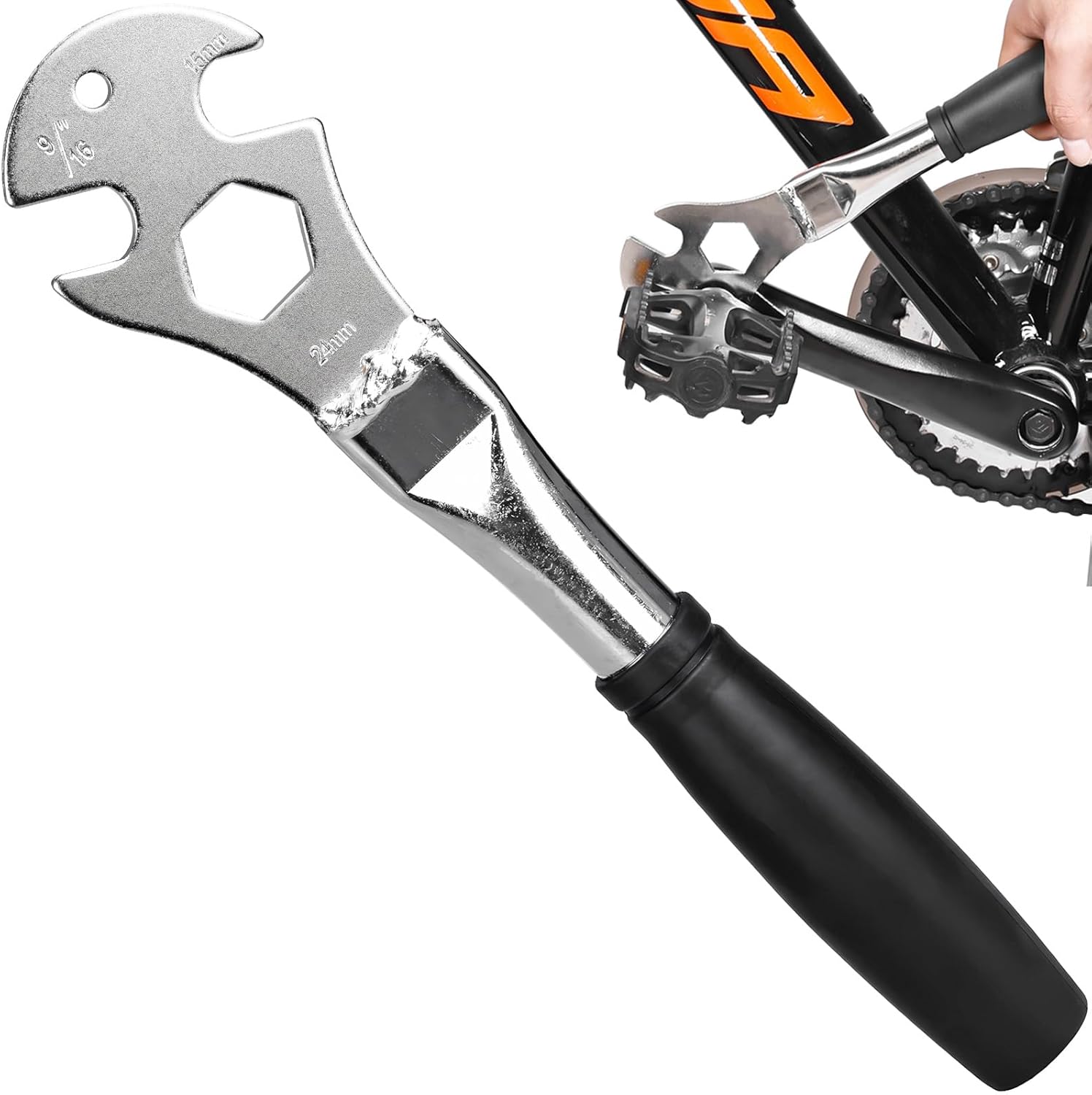 LOUNDY Bicycle Pedal Wrench 15mm 24mm Bike Pedal Removal Tool Spanner
