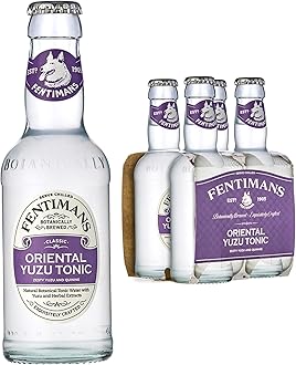 Fentimans Oriential Yuzu Tonic Water - Botanically Brewed Water - Infused with Yuzu Extracts and Herbal Undertones - Low Calorie, Gluten Free and Vegan Friendly Soft Drinks - 4 x 200 ml