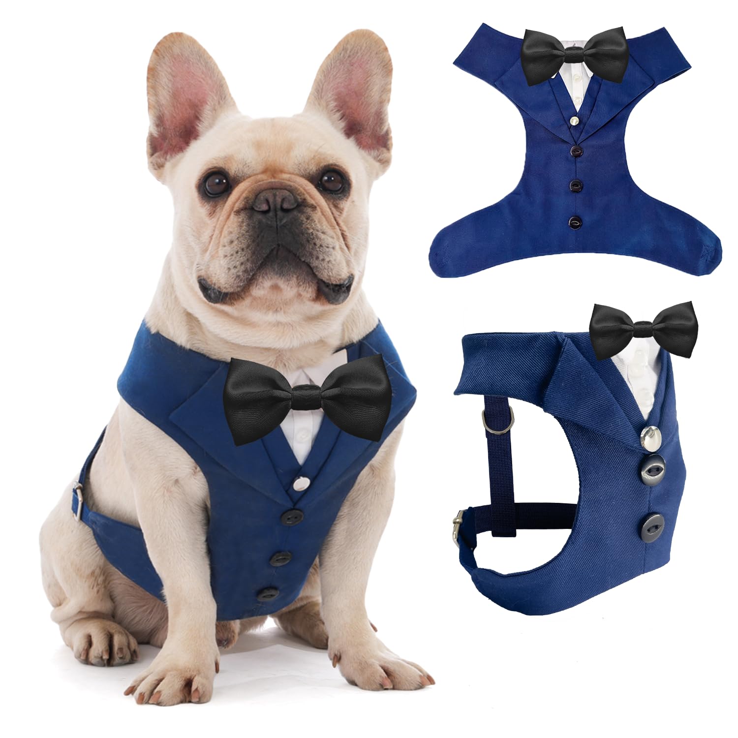 AVERYDAY Dog Tuxedo for Wedding Outfit, Dog Suit and Tie Costumes for Birthday, Halloween, Cosplay, Christmas Party, Pet Formal Wear with Bowtie, Tux for Medium Large Dogs, Bulldog, Labrador, Husky