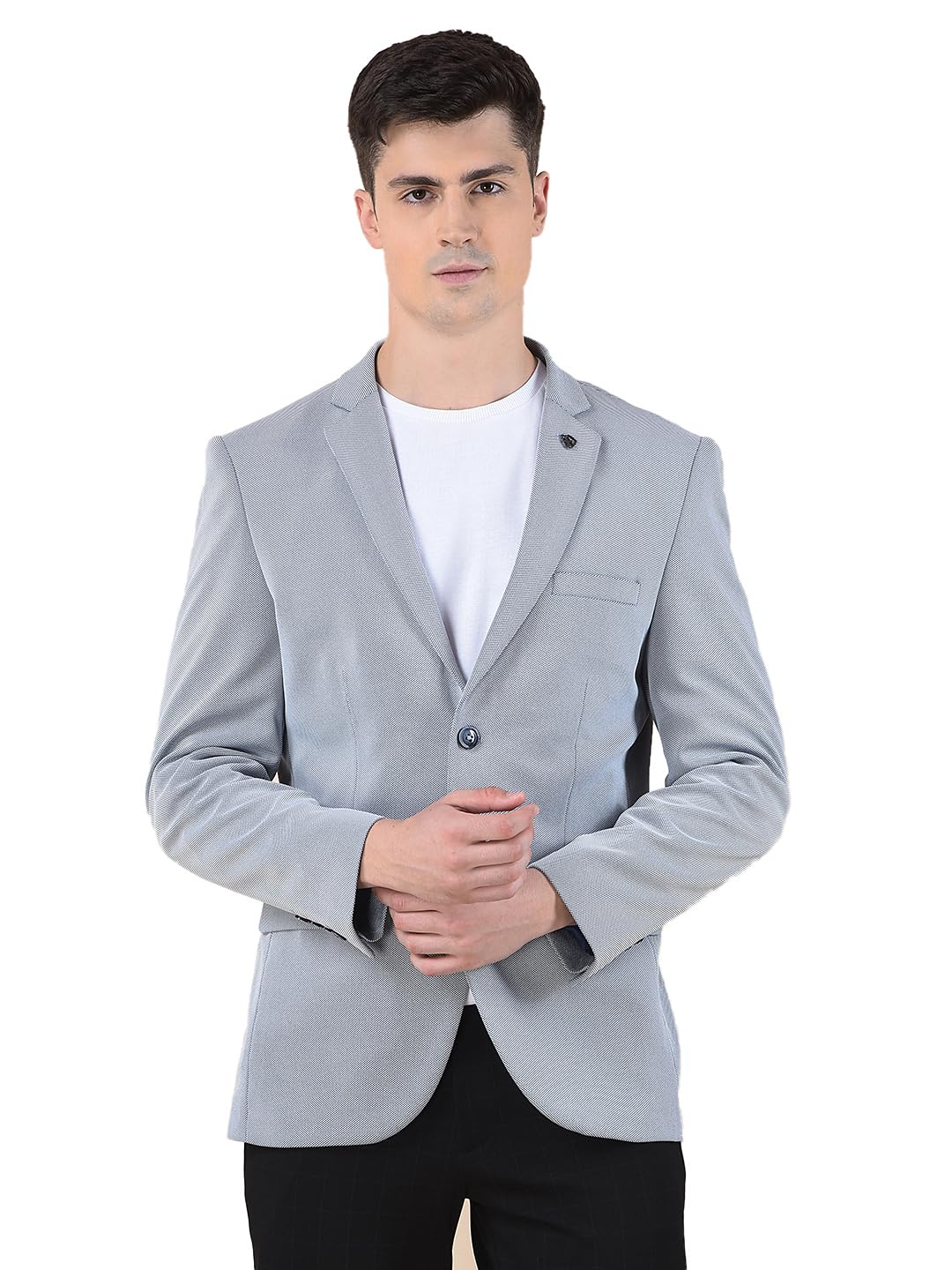 Blazer for Men | Premium Casual Blazer Slim Fit Notched Collar Terry Rayon Stretch Fabric Self Design Pattern (P_MBZC00097)-image-10