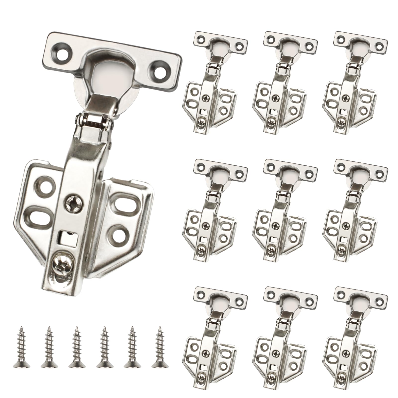 CVIUYO 10 Pcs 26mm Frameless Soft Close Cabinet Hinge 90 Degree