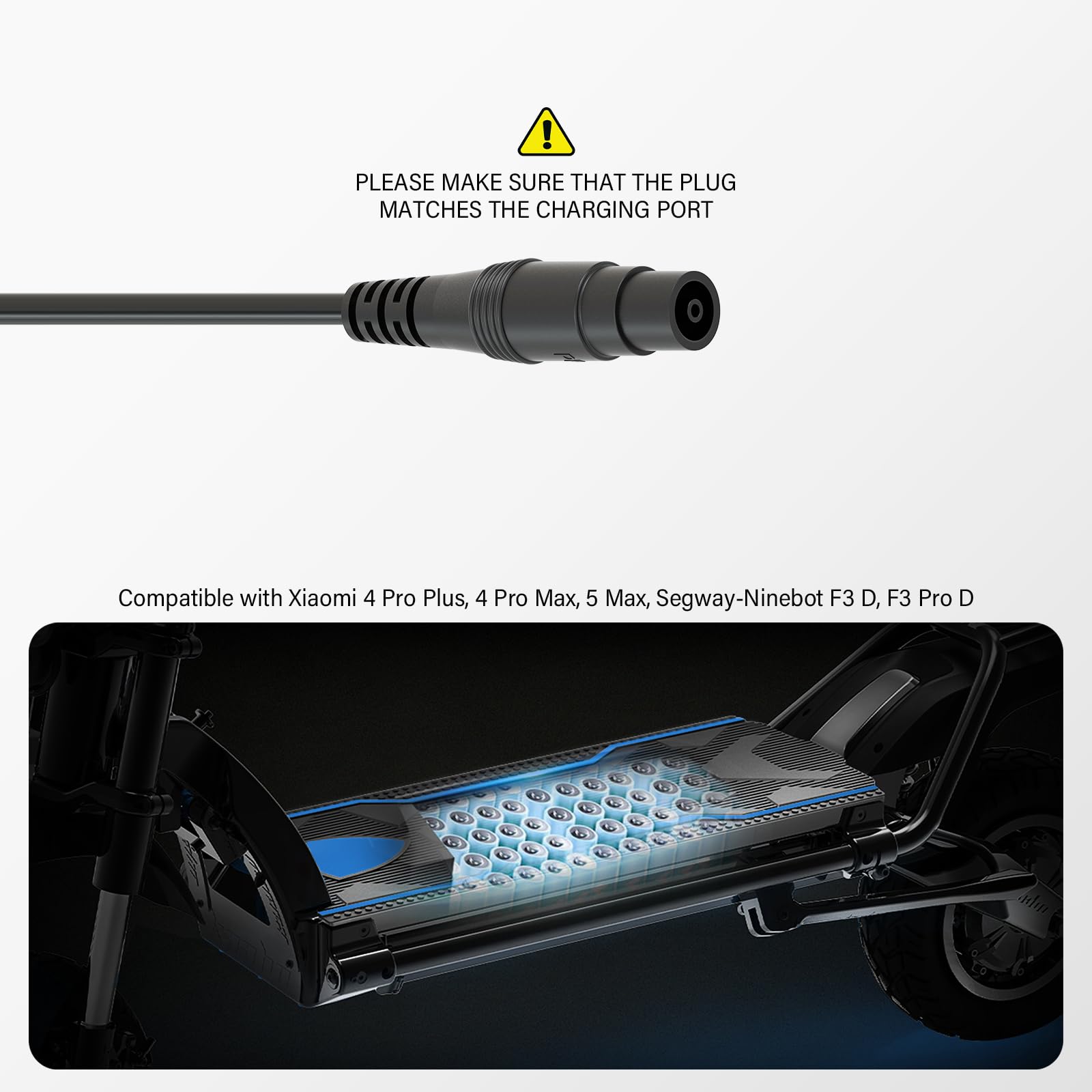 Cargador Patinete Compatible con M 4 Pro Plus, 4 Pro MAX, 5 MAX y F3 D, F3 PR0 D, Cargador Patinete Electrico 54.6V, Cargadores Rápido de 144W