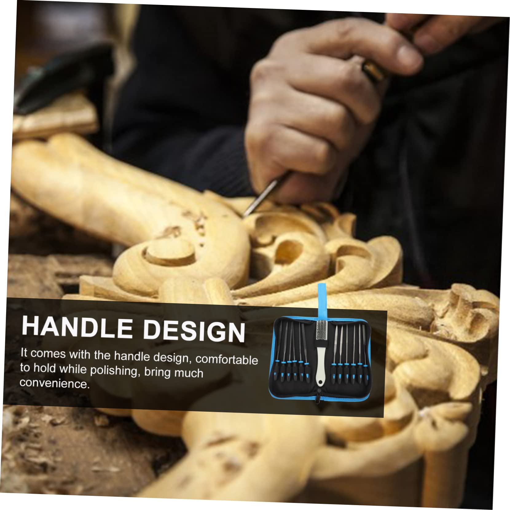 Housoutil 13pc File Set Tool Kit for Home Craftsman File Set Brush for Woodworking