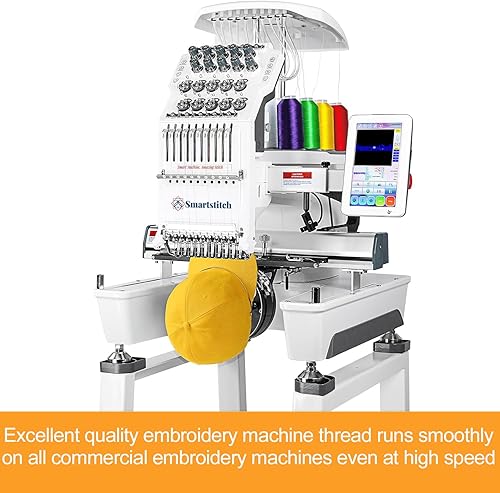 Miniatura 5 de New brothread - 2 carretes enormes 5000M cada hilo de máquina de bordado de poliéster 40WT para máquinas comerciales y domésticas - azul prusiano