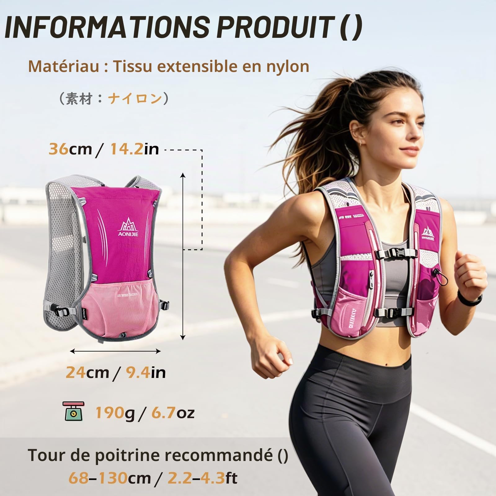 TRIWONDER Sac à Dos Hydratation Running 5L Gilet de Course à Pied pour Homme Femme Marathoner Trail Randonnée Cyclisme