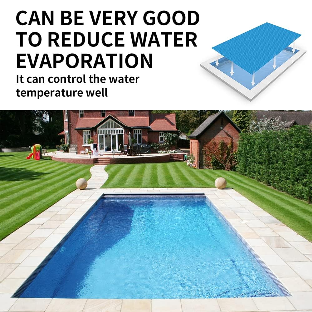 300x200cm Pool Cover Couverture Solaire à Bulles Piscine Bâche Chauffe-piscine Protecteur Couvercle De Bain à Remous Anti-pluie Anti-poussière Protection Uv Jardin Extérieur (RECTANGULAIRE/ROND)