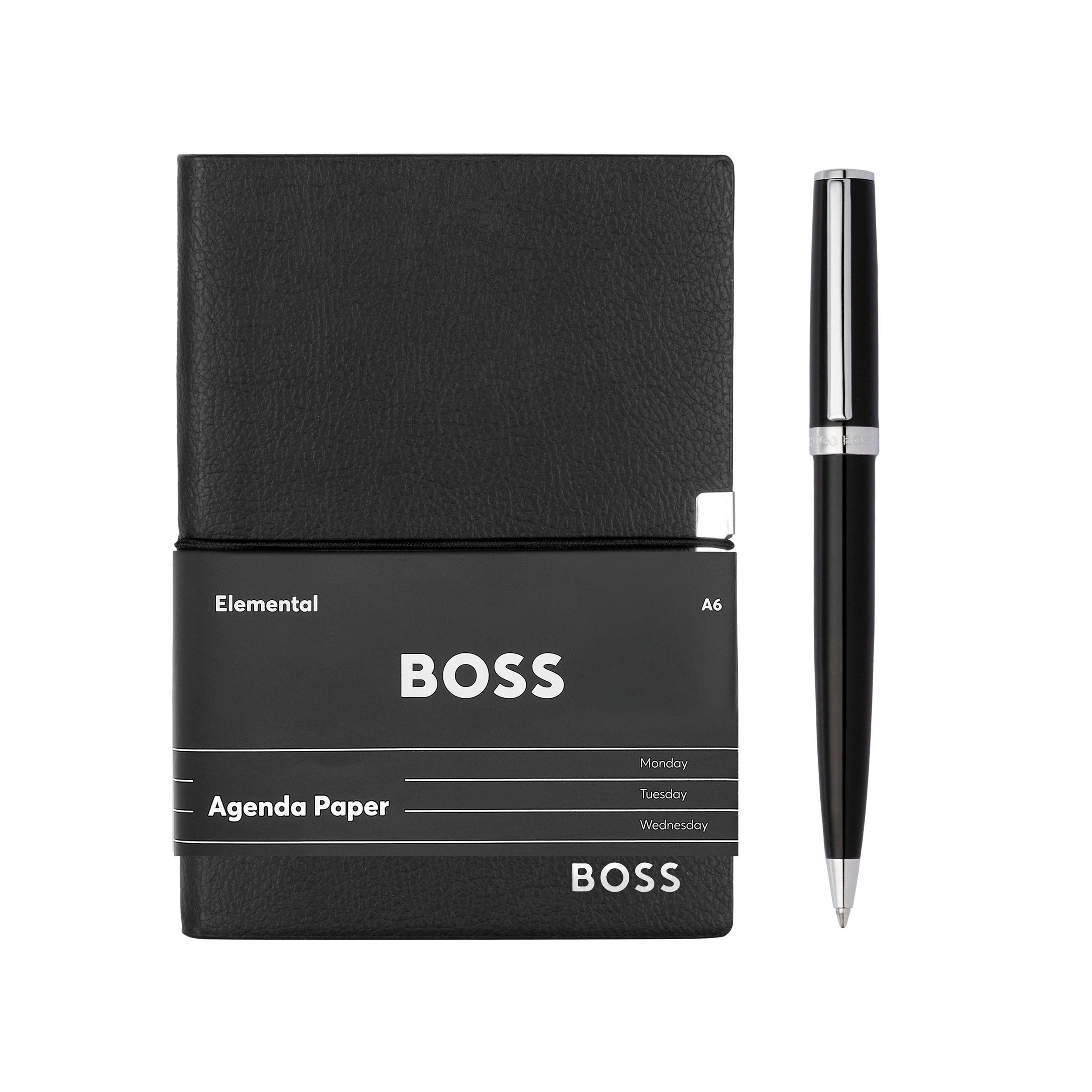 Hugo Boss Set d'écriture Gear Icon et bloc-notes A6 Elegance Storyline dans une boîte cadeau HPBM252A