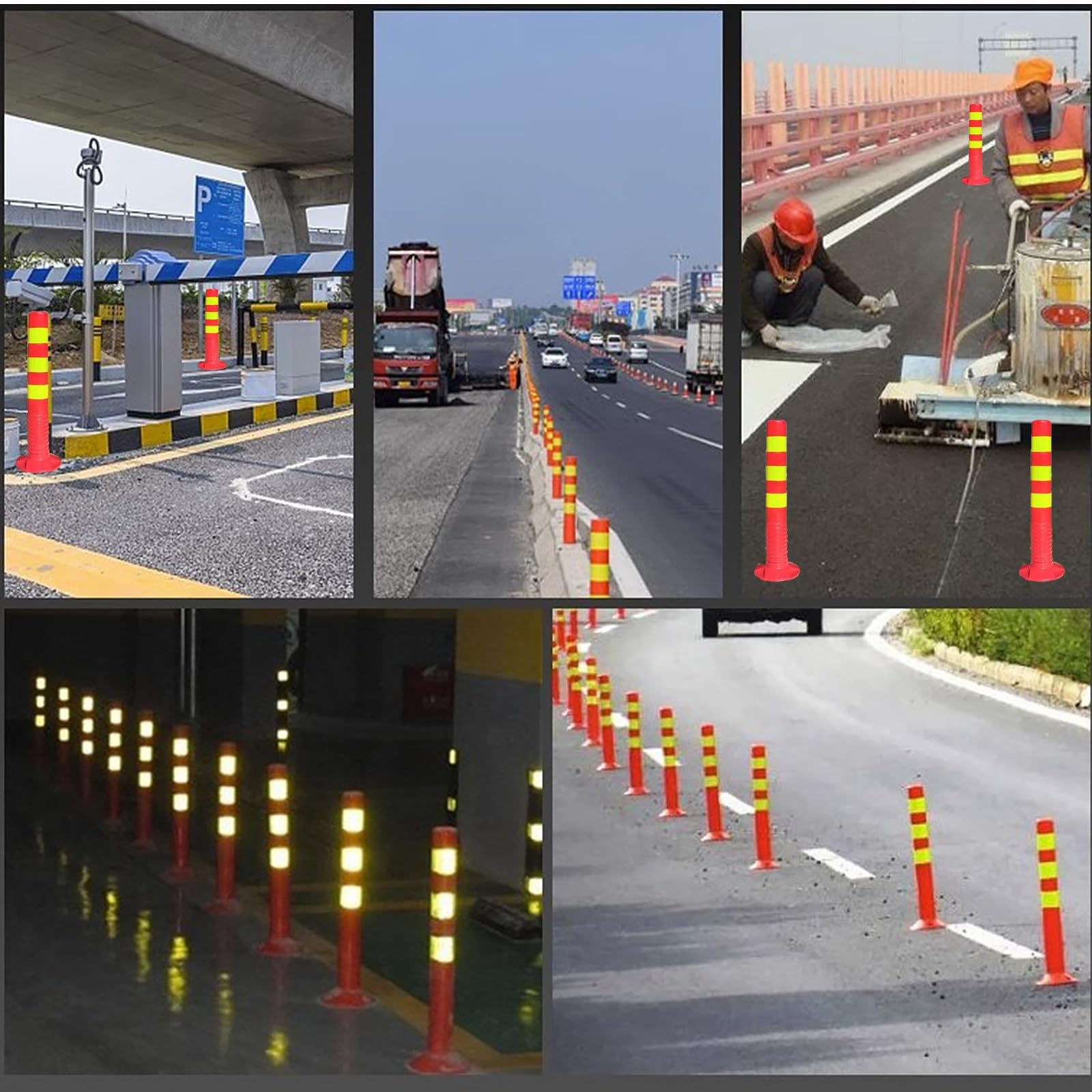 Cônes de sécurité, poteaux de signalisation et de stationnement, Lot de 2, 3, 4, 6 ou 12 cônes de canalisation réfléchissants Flexibles, cônes de sécurité Orange pour allées commerciales, po