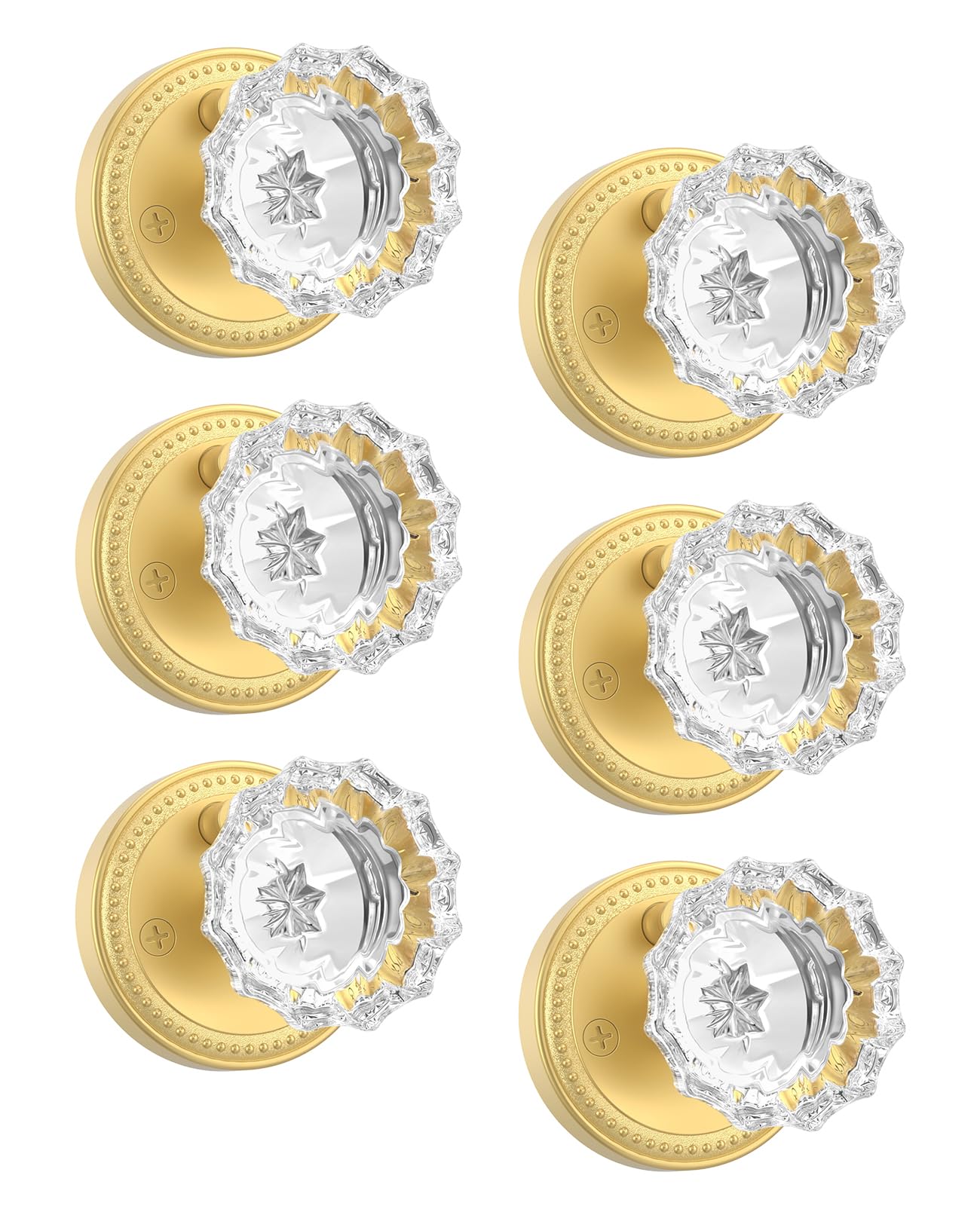 Champagne Bronze Privacy Door Knobs - 6 Pack -22