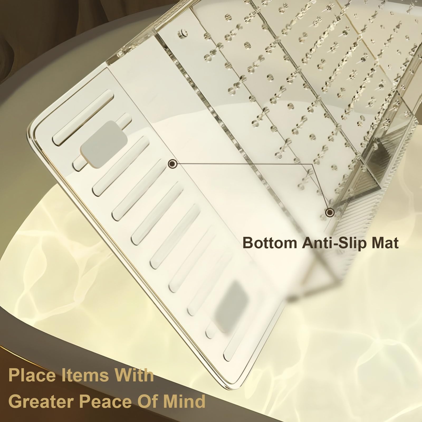 Mensola Estensibile in Plastica per Spa 56 a 80cm, Portata Massima 5kg | Cestino Antiscivolo per Vasca da Bagno per Accessori da Bagno Libri e Vino Adatto Alla Maggior Parte Delle Vasche
