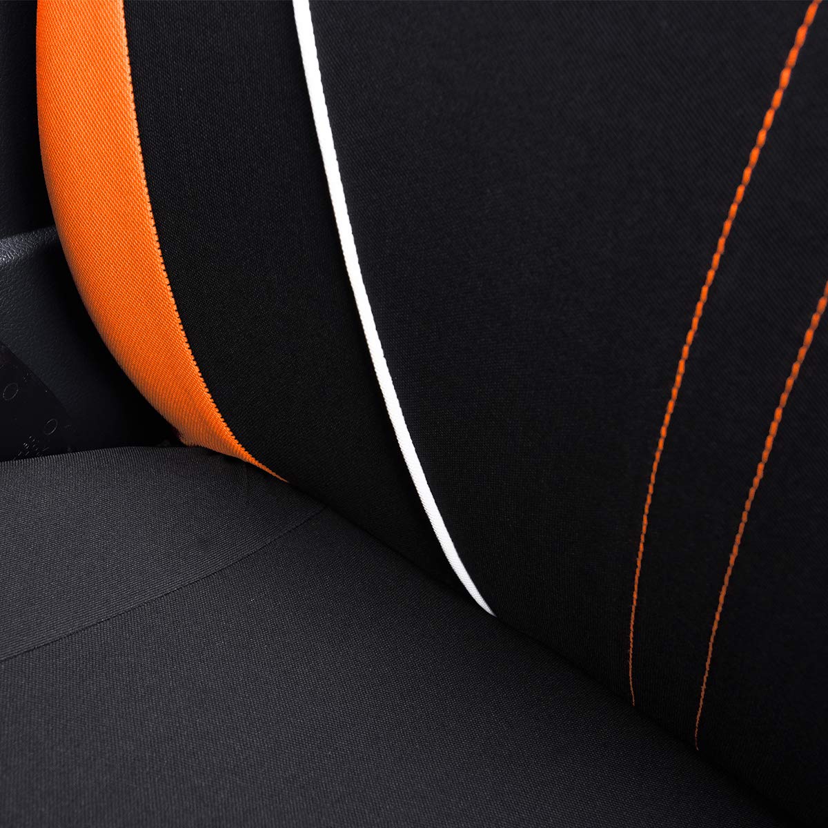 Flying Banner Set completo di coprisedili universali per auto, in tessuto a rete traspirante, compatibili con airbag (nero e arancione)