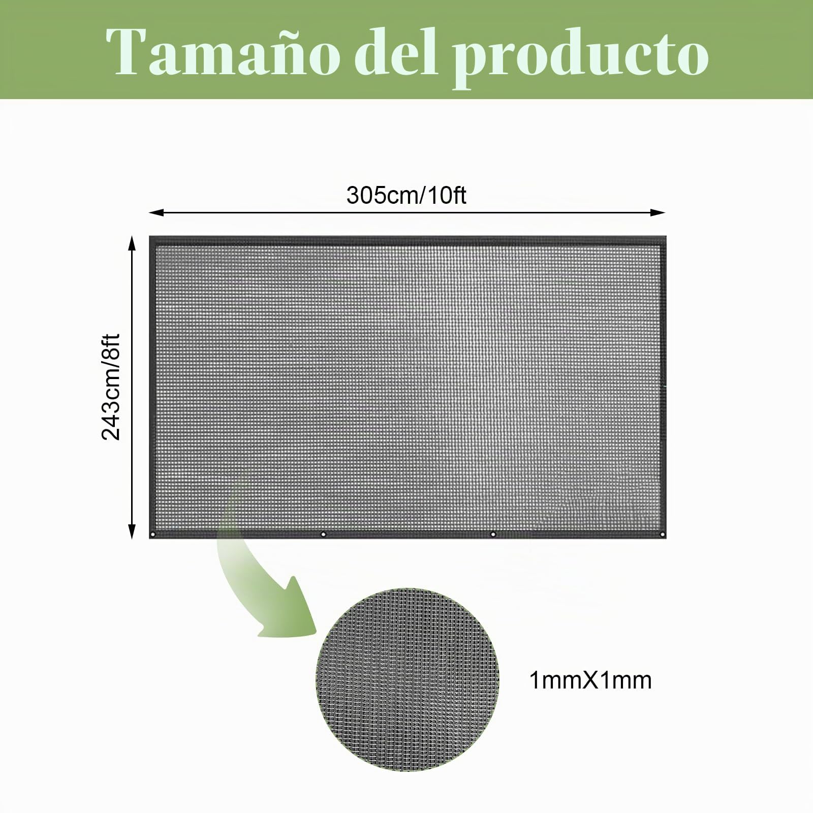 Pared Frontal para Toldo, Pared Frontal para Toldo Permeable al Viento, Protección contra el Sol y el Calor, Toldos Bloqueadores de Vista del 86%, para Caravanas, Autocaravanas - 2,43(H) x 3,05m(W)