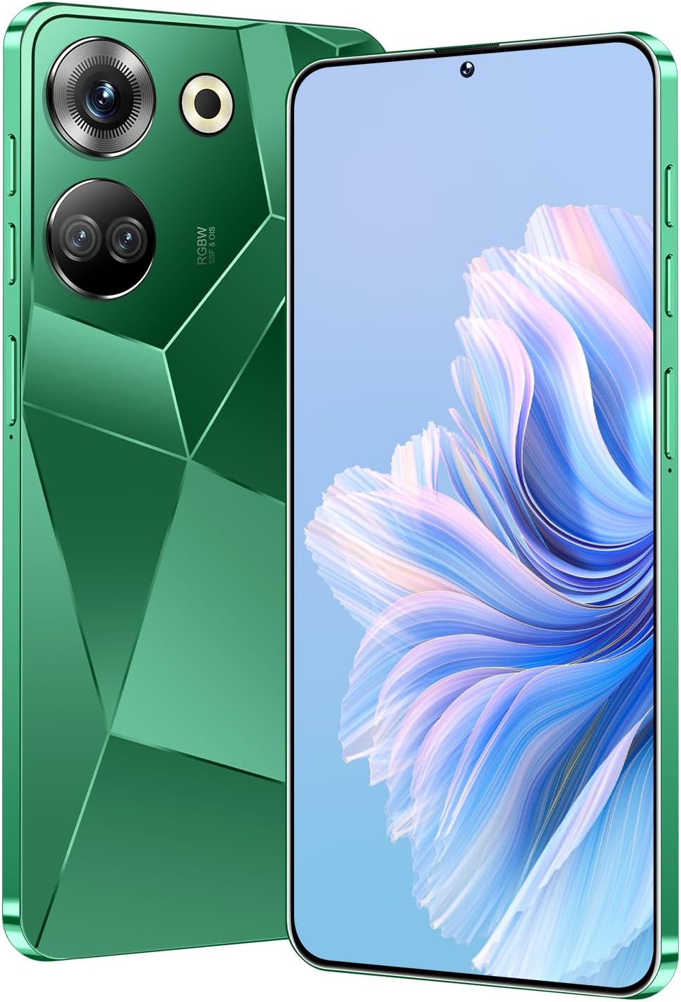 Unlocked Phone C20 Pro 8GB+256GB Android Phone 50MP+24MP Camera 6000mAh Large Battery Unique Appearance Design Fingerprint Face Unlock 4G Dual SIM (Green)