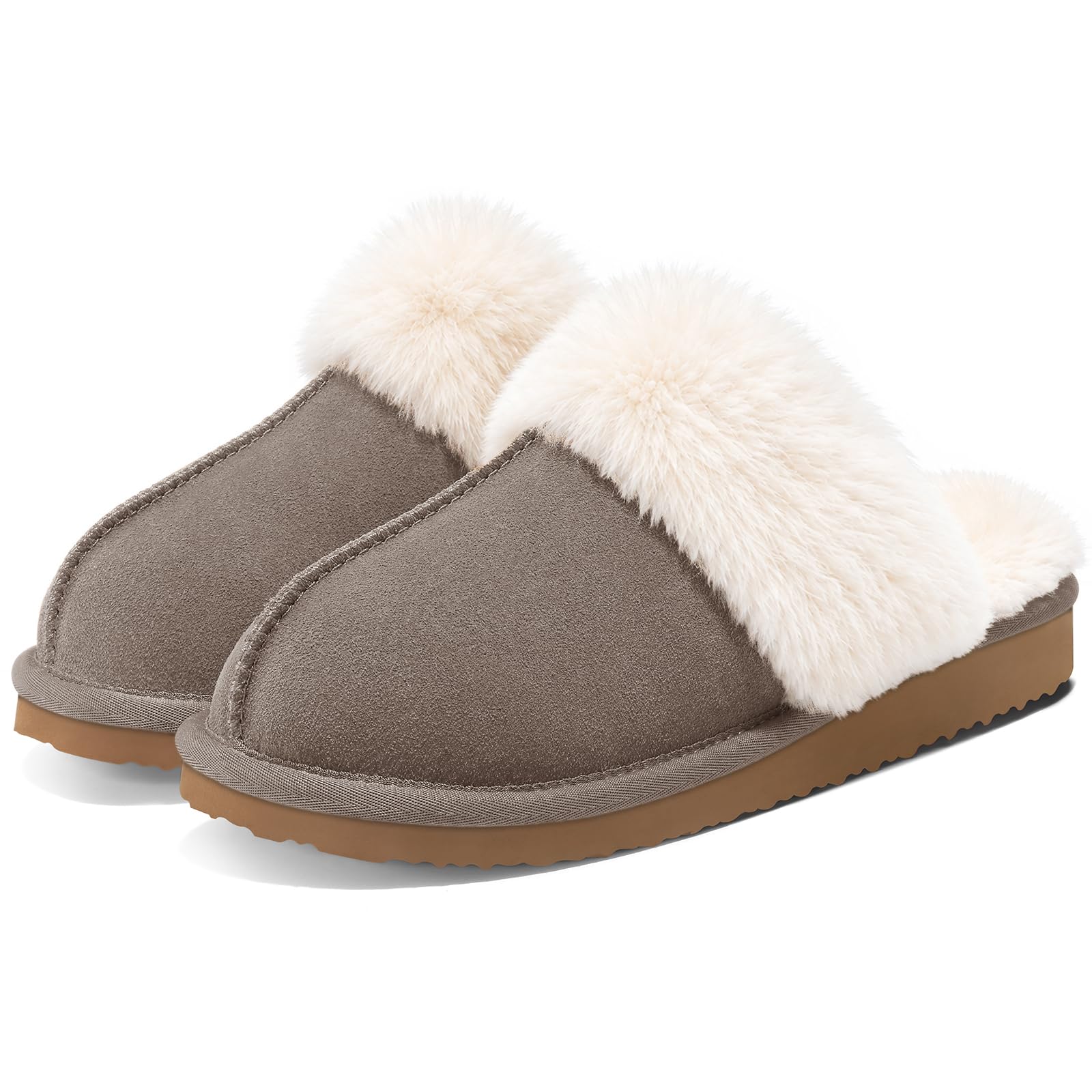 Litfun Fuzzy Slippers for Women Memory Foam Indoor House Shoes