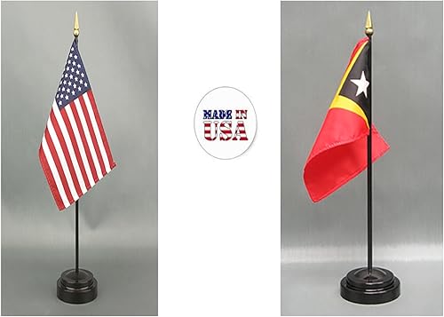 Miniatura 88 de Juego de banderas de escritorio de Afganistán, hecho en Estados Unidos, de rayón de 4 x 6 pulgadas, escritorio de oficina y pequeñas banderas