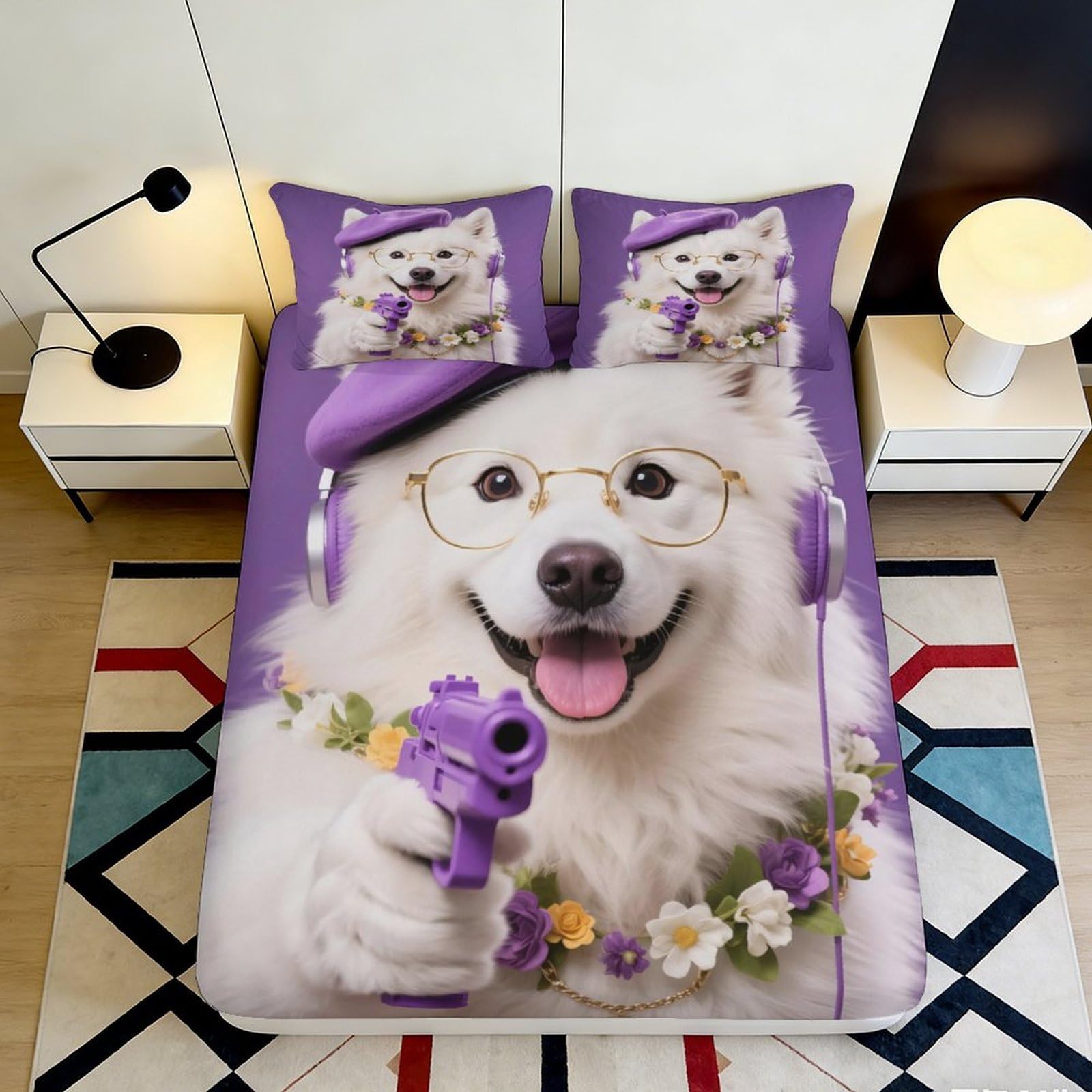 3D Printed Horses Fitted Sheet Microfiber Non-Slip Deep Pocket Bedroom Decor Horse Pattern Mattress Fitted Cover Washable for Home 90x200x25cm