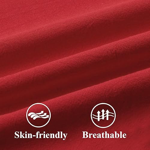 Miniatura 7 de ZWJD Juego de 2 fundas de almohada de 20 x 20 pulgadas, color rojo navideño, con flecos, de algodón, decorativas, cuadradas, para sofá, cama, sala