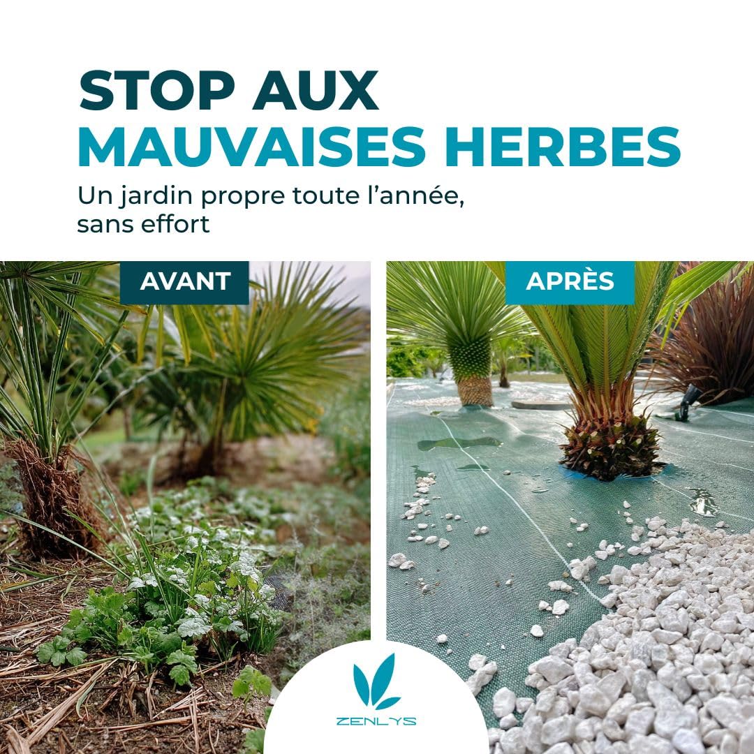 130g/m2 Toile Bache de paillage tissée Anti-Mauvaises Herbes Largeur 5,15m Longueur 5m
