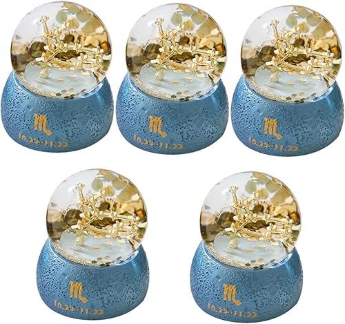 ARTIBETTER 5pcs D Gift Home Water Decor Birthday Ball Resin Party with Figurines Decoration Crystal Glass Star Globe Adornment Desktop Sphere