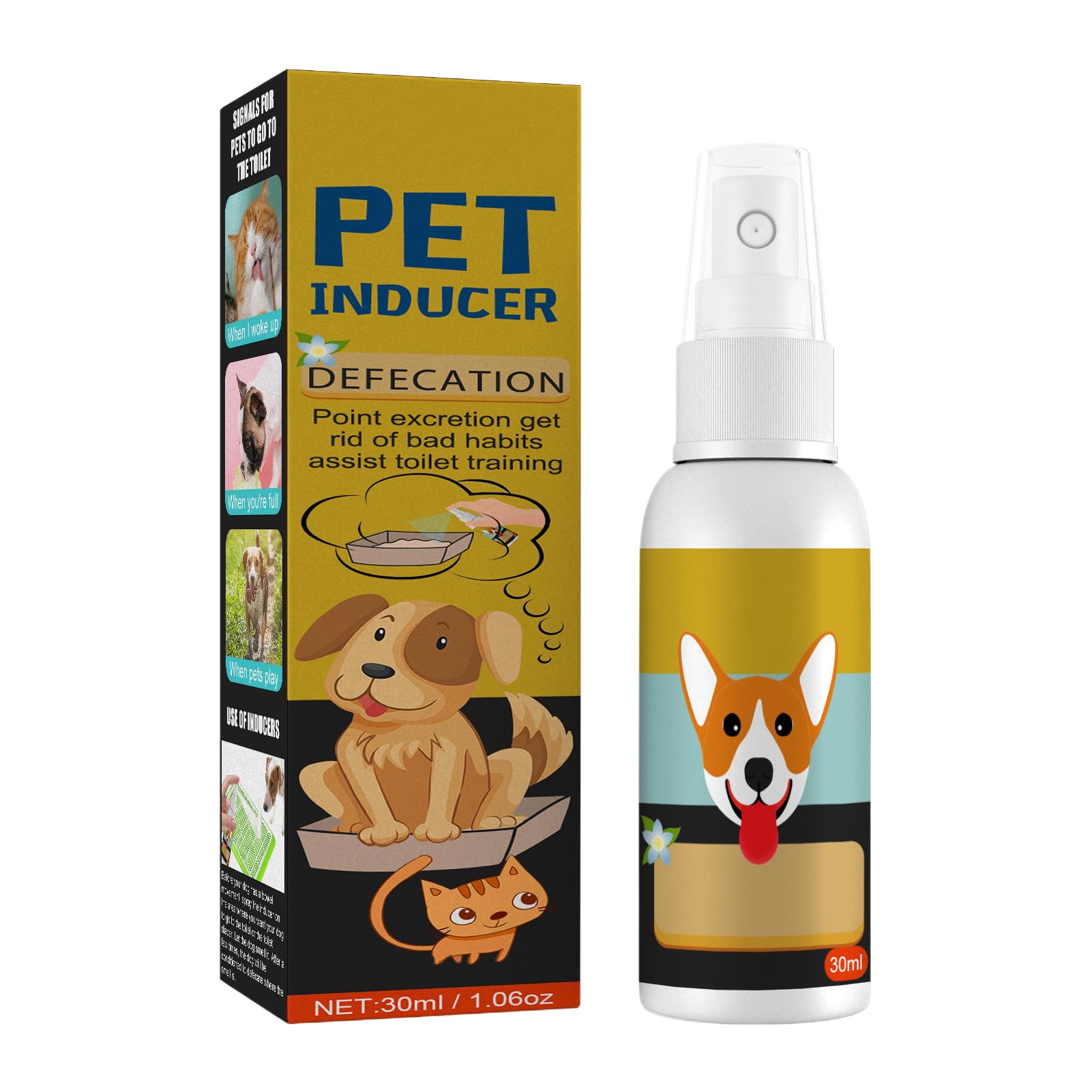 Dog Spray, Potty Training, 30 ml Natural Formula Pee Poop, Safe Cat Dog Indoor Outdoor Aid, Toilet Solutions for Housebreaking and Behavior Control, 4,13 x 1,06 pollici