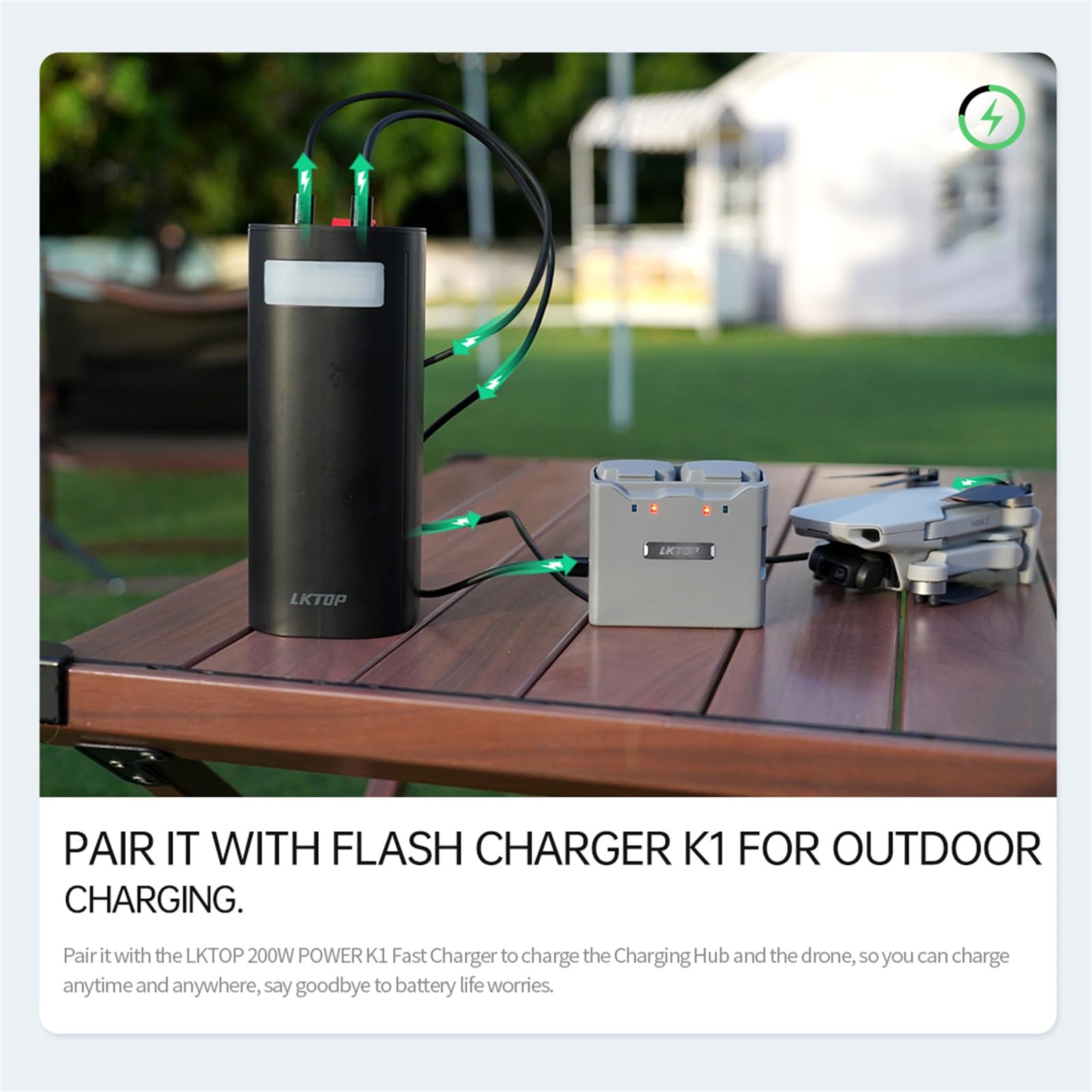 Chargeur de batterie pour DJI Mini 2/Mini 4K Hub de charge de batterie bidirectionnel (gris)