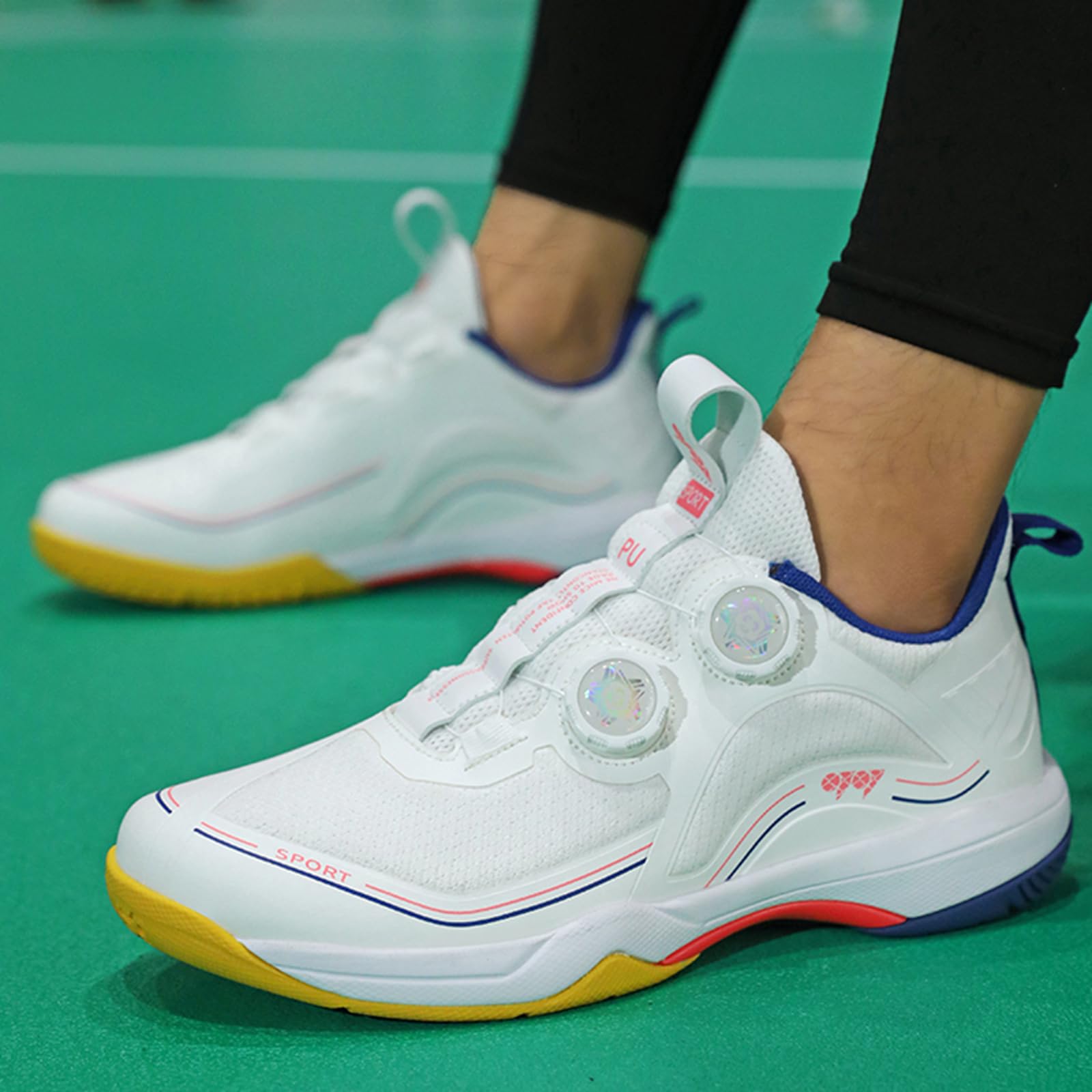 Zapatillas de bádminton/tenis de mesa con tecnología sin costuras, diseño unisex ligero, placa de carbono TPU y suela MD antideslizante, versátil